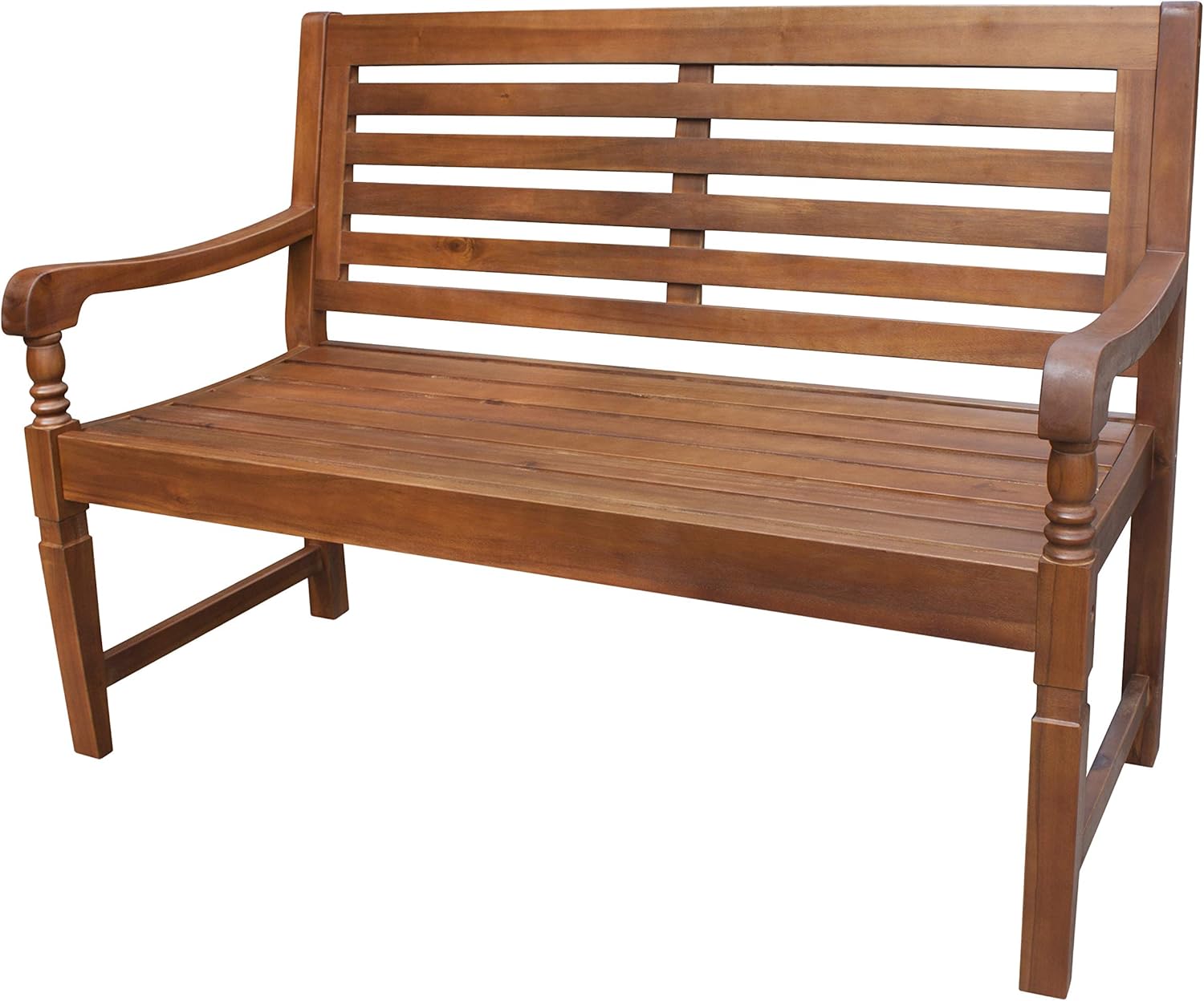 northbeam BCH0350110010 Nantucket Garden Bench, Acacia, Natural, 32.28″d x 29.53″w x 36.61″h