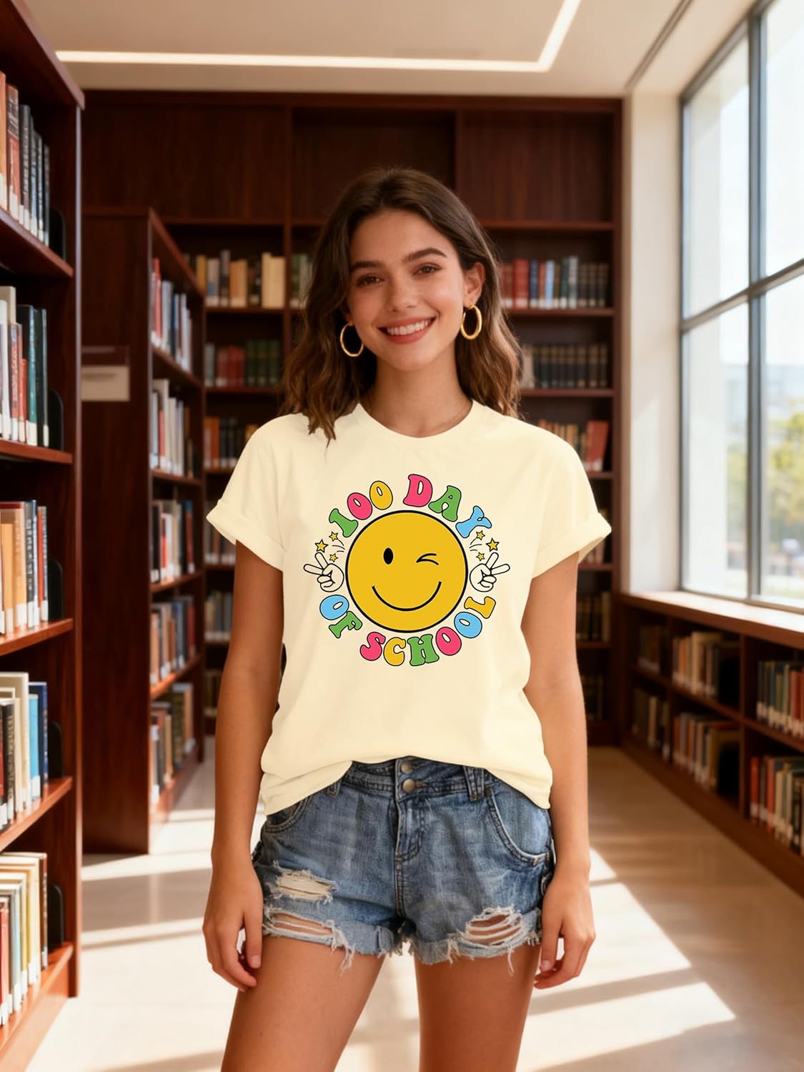 Teacher Shirts 100 Days of School Shirt Happy 100th Days T-Shirt for Women Student Teach Graphic Tee Gifts Tops Pink - Image 4