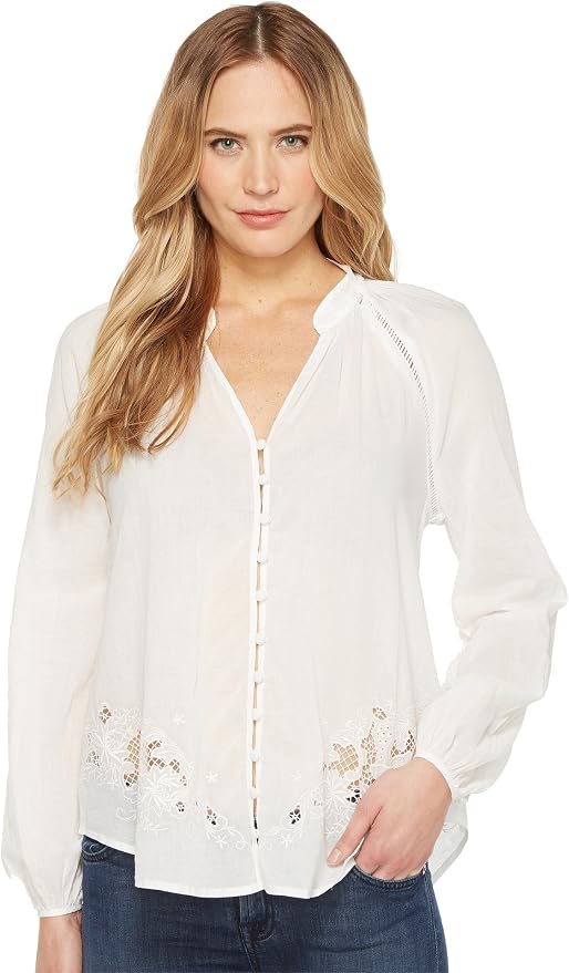 Flora Embroidered Cotton Lawn Blouse 
