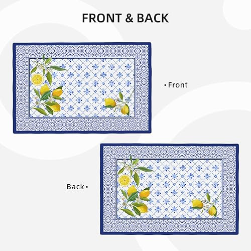 Miniatura 3 de Juego de 4 manteles individuales de lino lavables para cocina, comedor, decoración de mesa