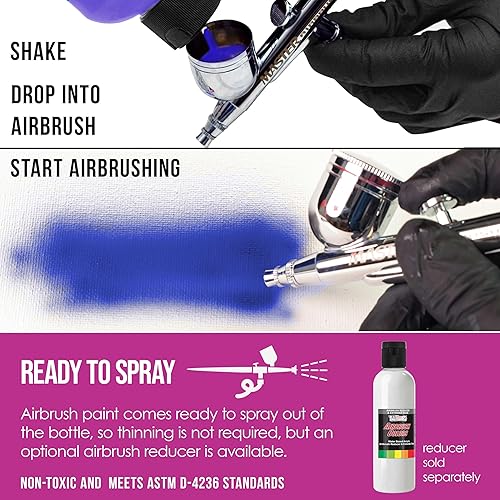 Miniatura 3 de US Art Supply Pintura acrílica transparente magenta para aerógrafo 8 onzas