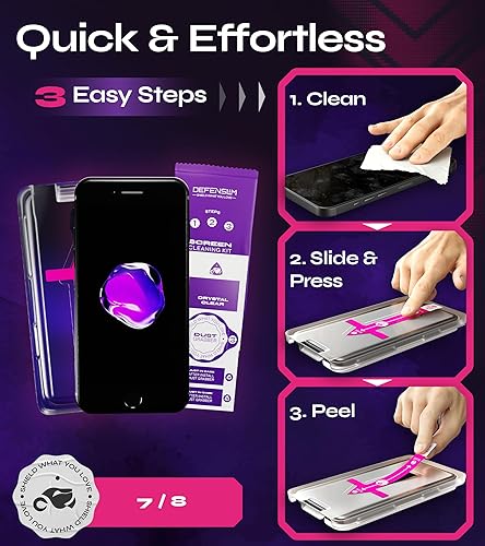 Miniatura 3 de Protector de pantalla para iPhone 87 (paquete de 2) con kit de instalación fácil de alinear automáticamente, vidrio templado para iPhone 8, 7 (4,7