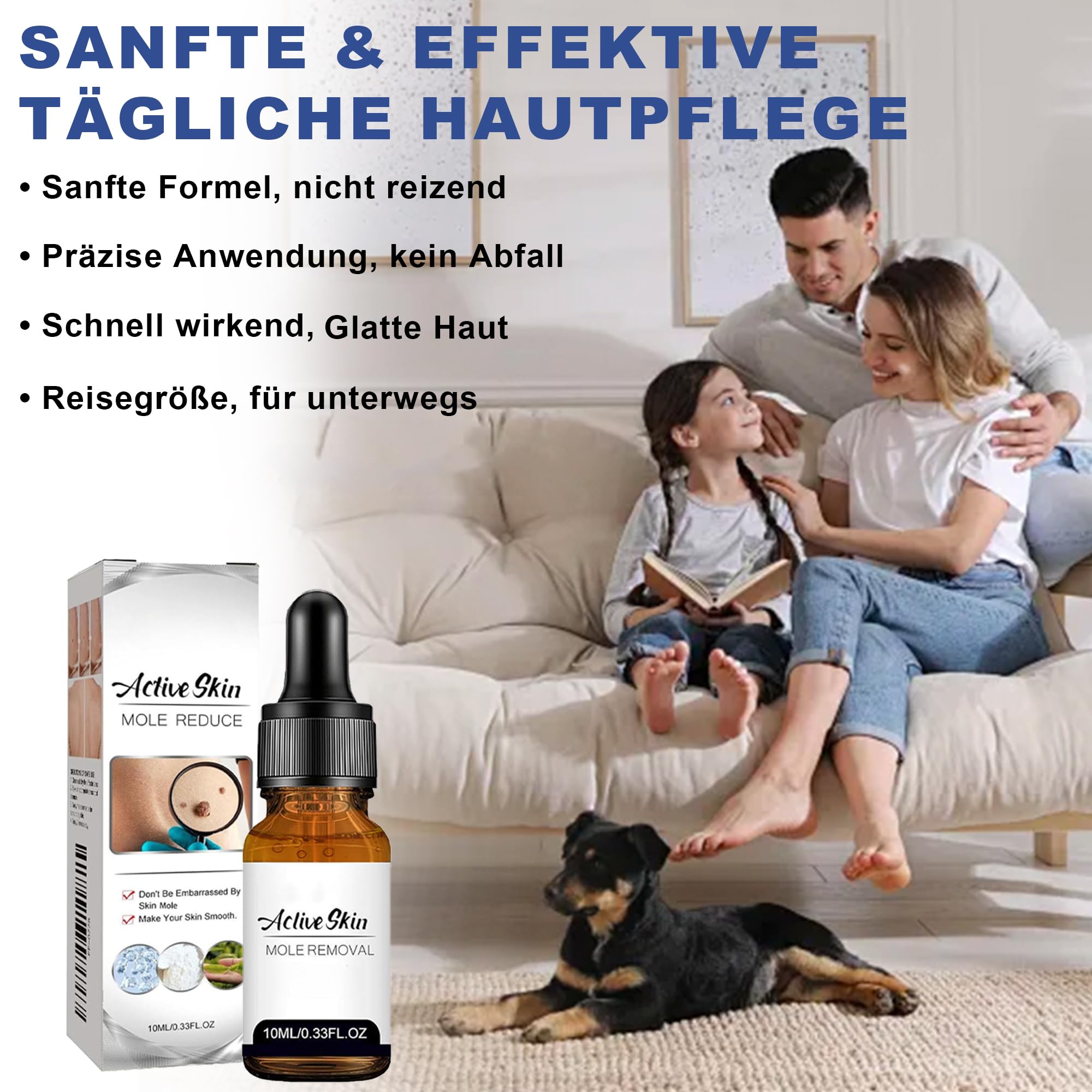 Acción para eliminar acrocordones – Pipeta de precisión para rostro y cuerpo | Eliminación específica de verrugas plantares, vulgares y planas | Fórmula suave con, Sin Dolor | Formato de viaje (10 ml)