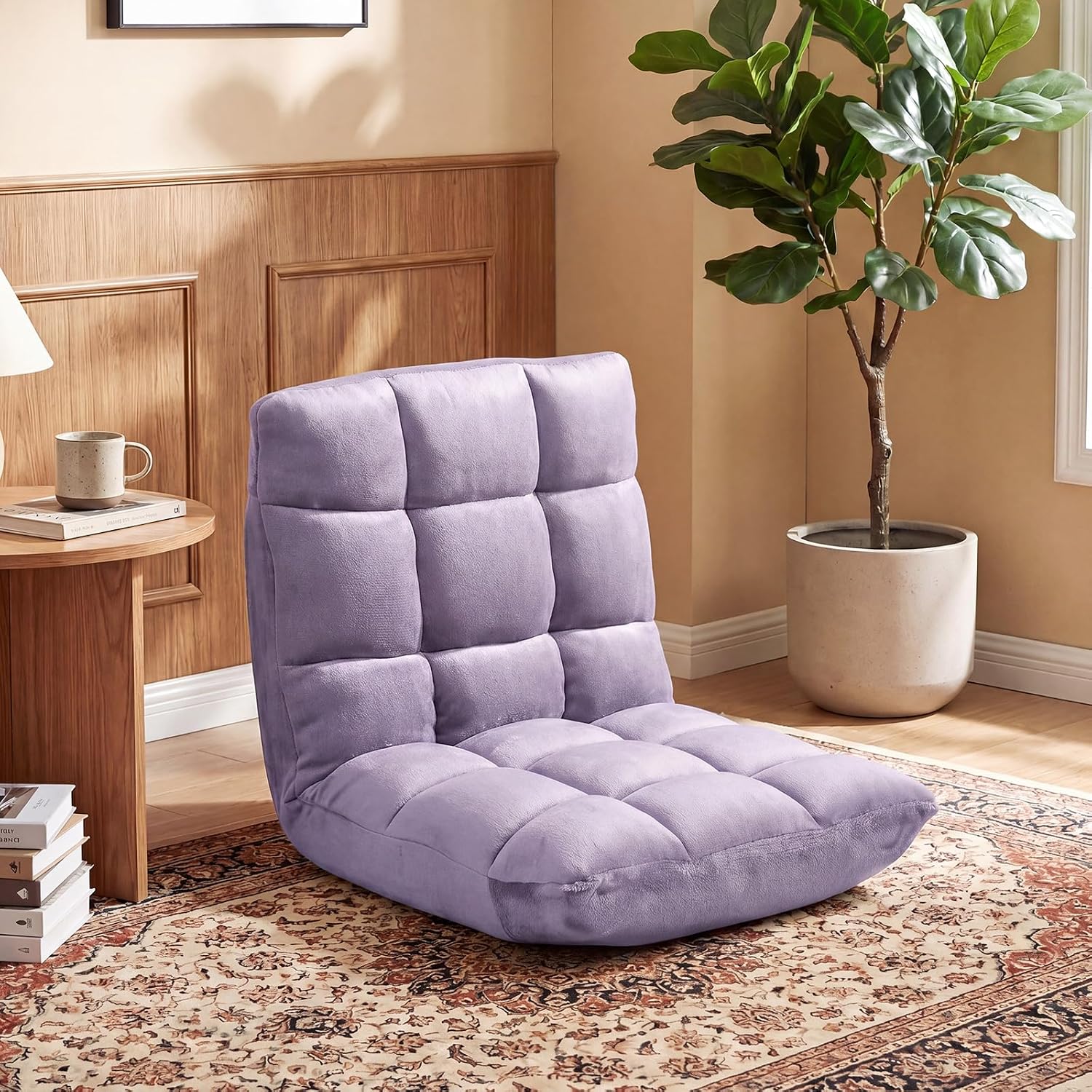 Memory Foam Floor Chair with 14-Poistion Adjustable Back Support