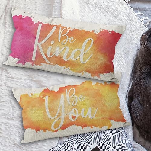 Miniatura 3 de Inspiring Saying Quote - Funda de almohada con frases motivacionales, 12 x 20 pulgadas, juego de 6, regalos para guardería, decoración de aula