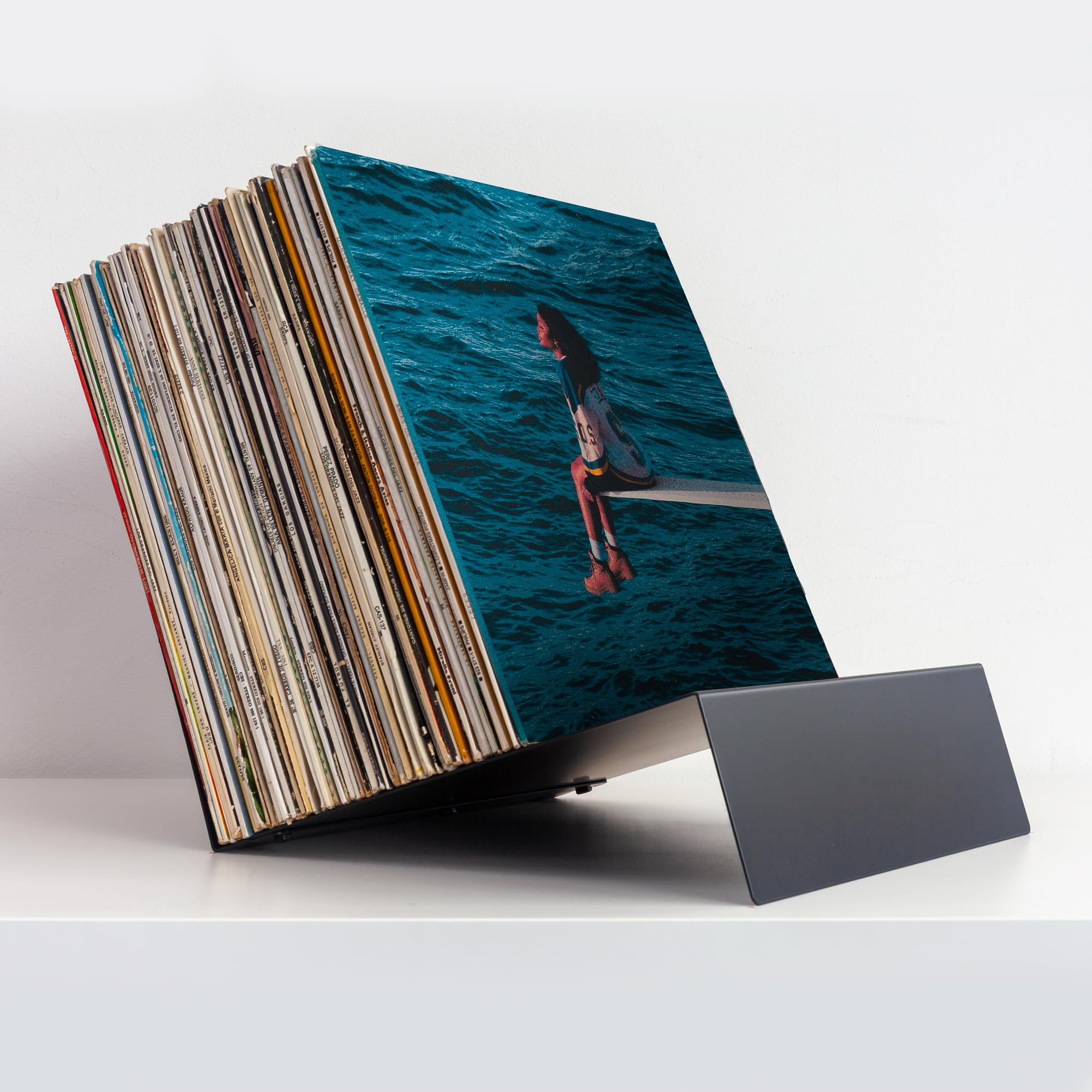 Support Vinyle en Acier Carbone | Rangement Vinyl 33 Tours avec Structure en Z | Capacité 70 LPs | Port Vinyl pour 12", 10", 7" | Rangement Mural Vinyle & Étagère Vinyles Murale