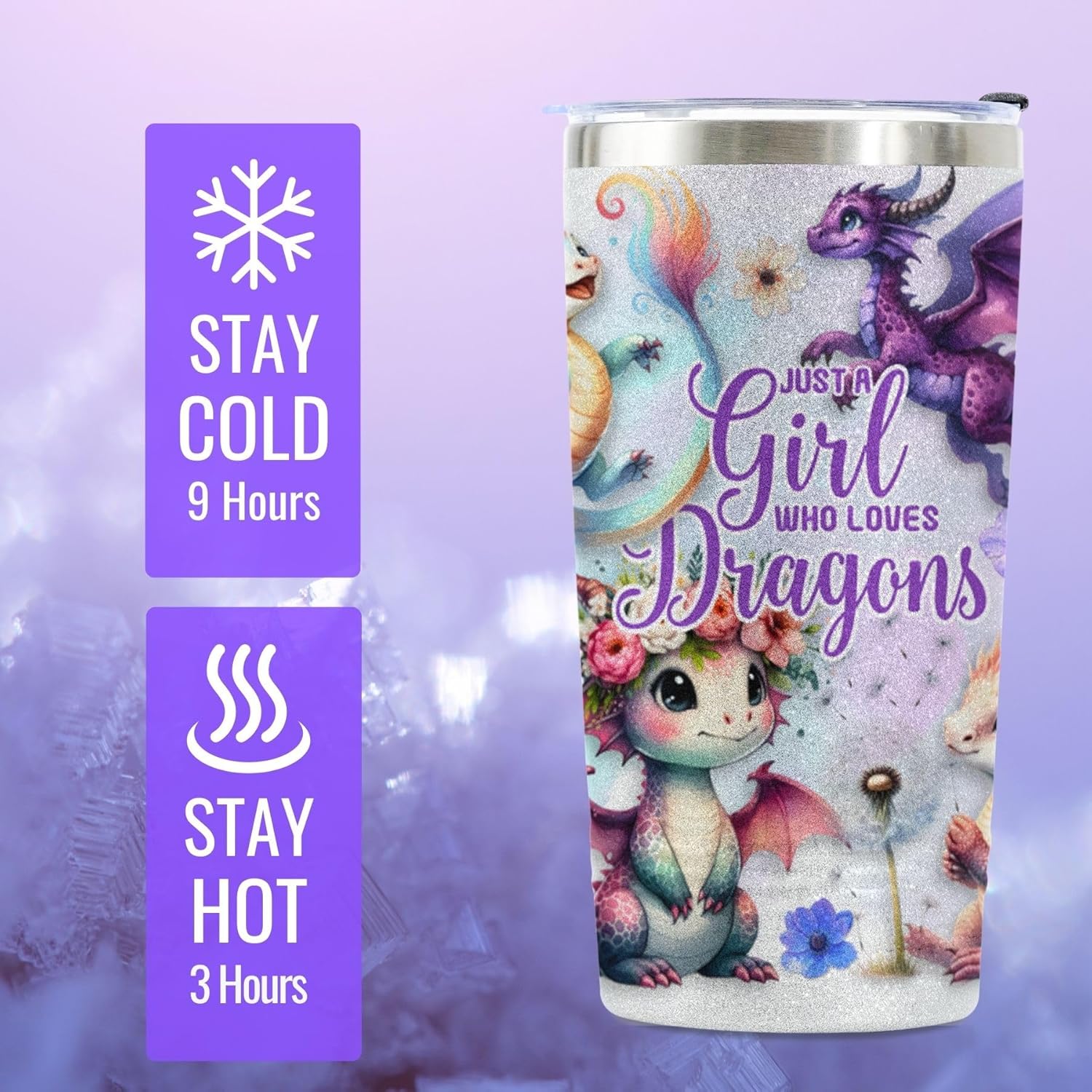 Onebttl Dragon Gifts for Girls Teen Women, Dragon Lovers, 20oz Stainless Steel Tumbler for Birthday Christmas - Image 6
