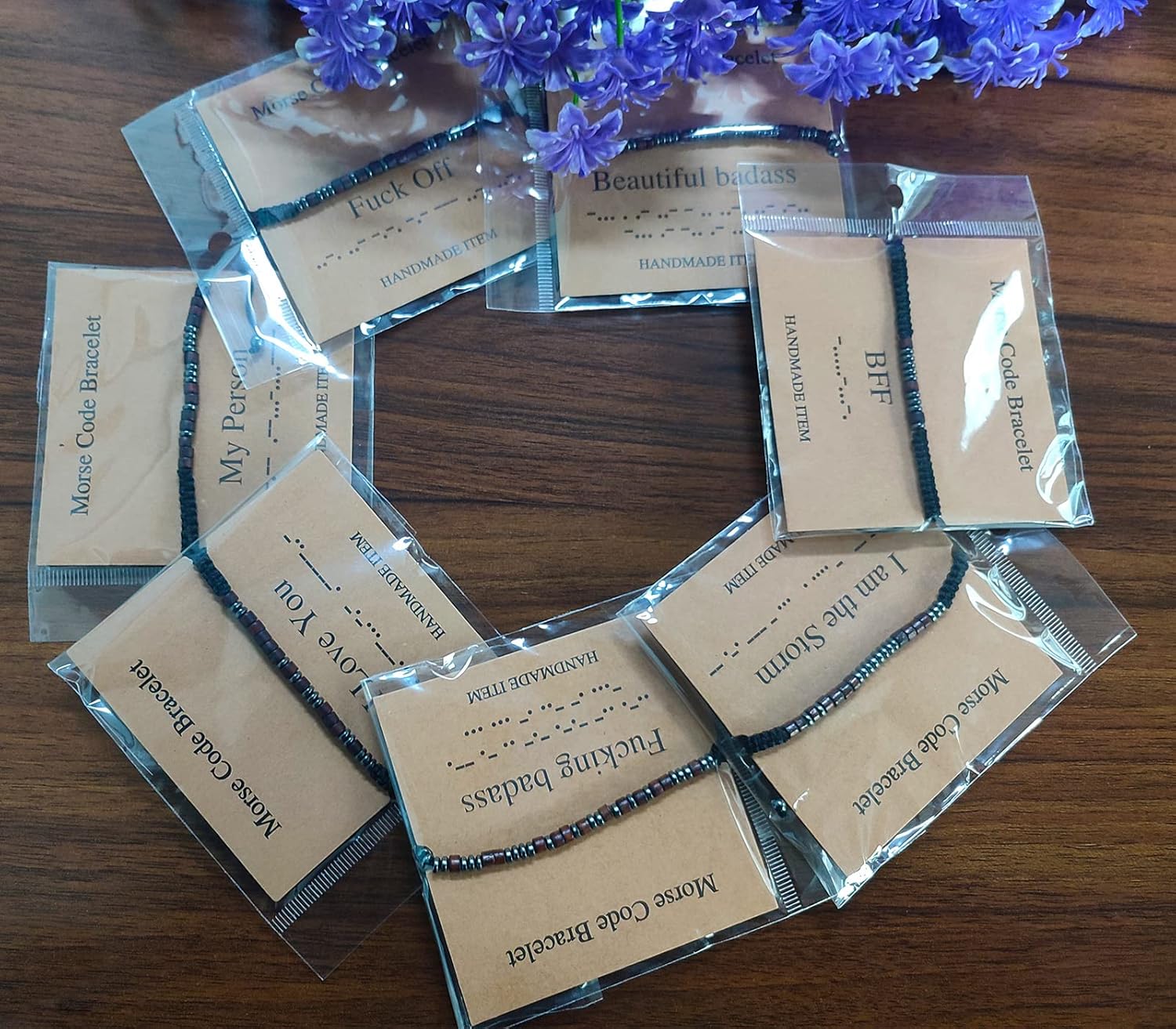 Morse Code Bracelets for Women Men,Morse Code Bracelets with Adjustable String,Inspirational Gifts Bracelets for Women Men Friends - Image 7