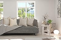 Vista 7 de Kiuree Juego de 2 fundas de almohada de granja de 16 x 16 pulgadas, fundas de almohada cuadradas decorativas de lino con borde recortado de lino a