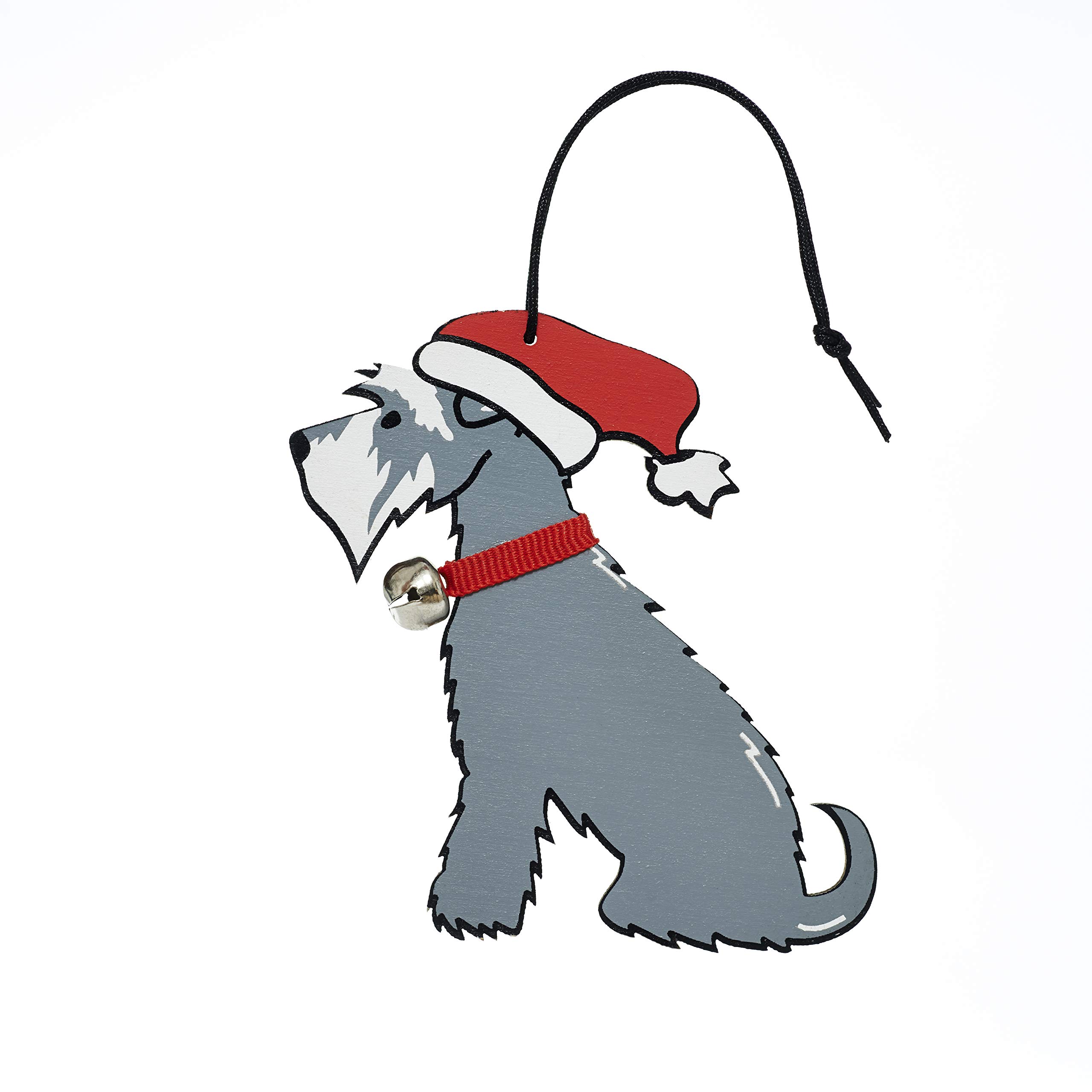 Sweet William Designs Grey Sweet William Schnauzer Christmas Decoration, Wood,