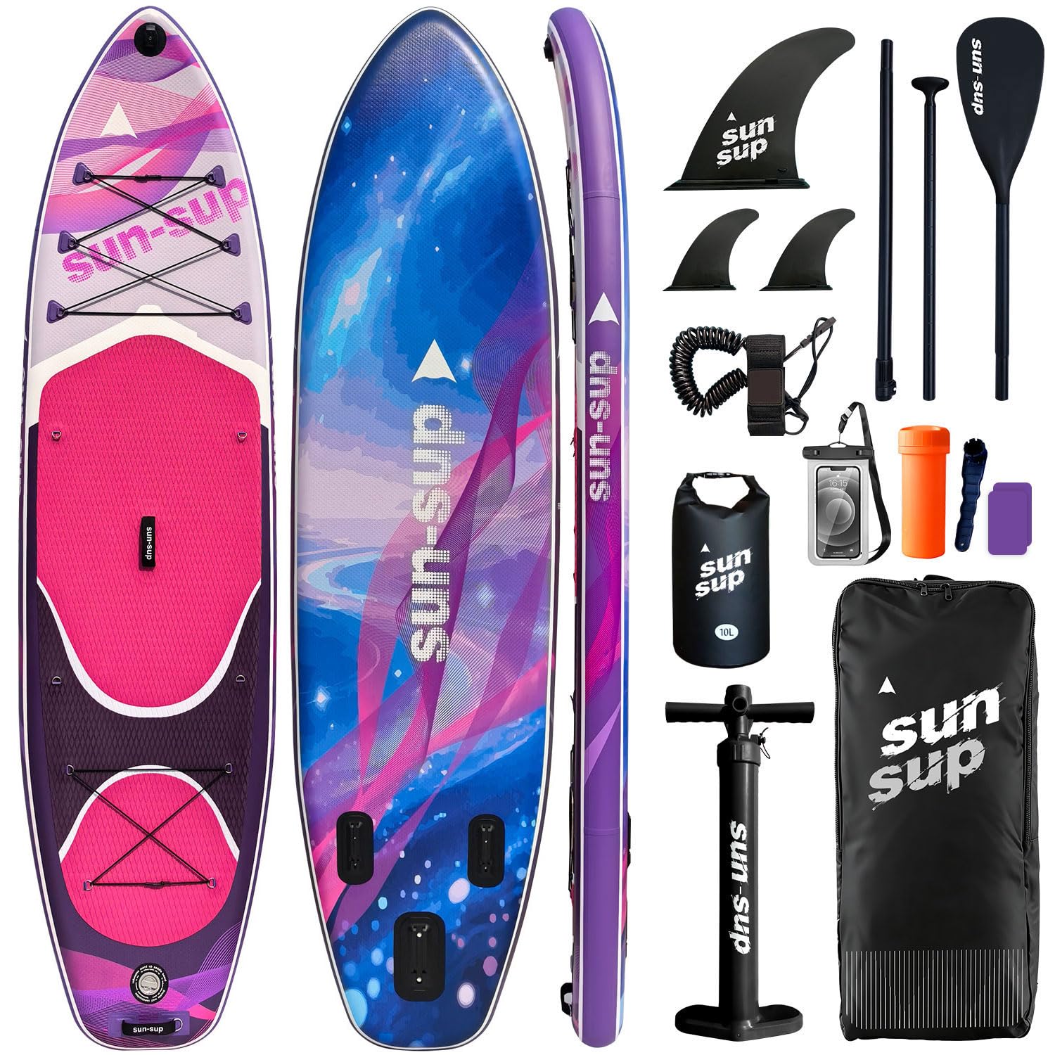 SUN-SUP Inflatable Stand Up Paddle Board,Wide SUP for All Skill Levels