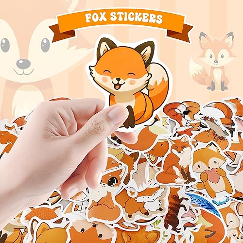 Miniatura 4 de EKEGUY 108 piezas de recuerdos de fiesta de zorro, suministros de fiesta de cumpleaños de zorro, juguetes con premios temáticos de zorro para niños