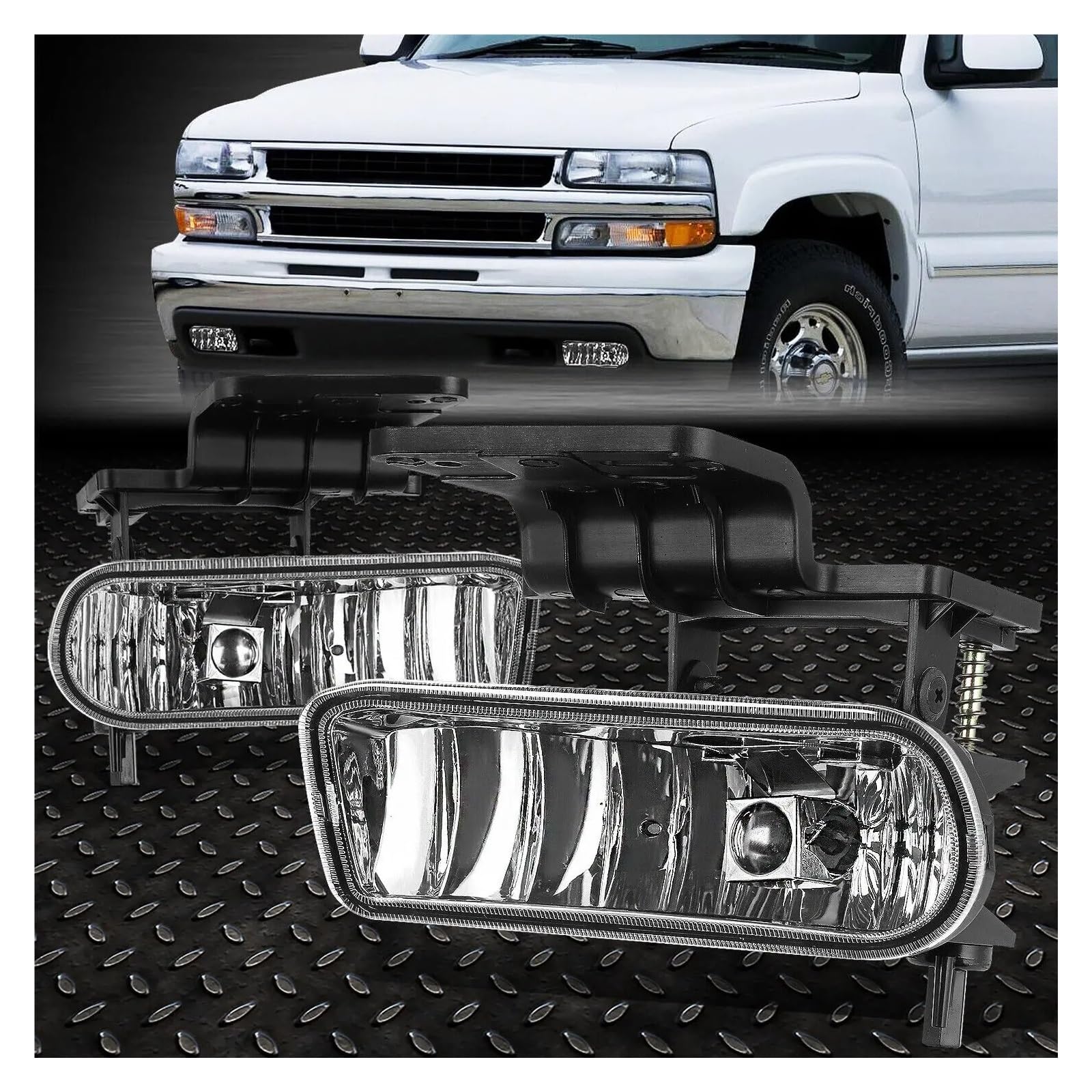 Fendinebbia LED PER CHEVY PER SILVERADO 2000-2006 PER SUBURBAN PER TAHOE 1999-2002 PARAURTI ANTERIORE CON LENTE TRASPARENTE, COPPIA DI FARI FENDINEBBIA