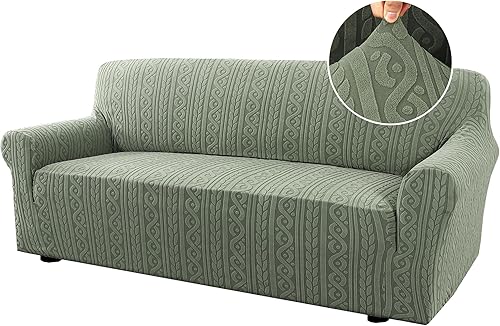 Miniatura 1 de H.VERSAILTEX 1 funda para sofá de alta elasticidad, protector de muebles, fundas suaves antideslizantes para perros, lavables, tela jacquard gruesa
