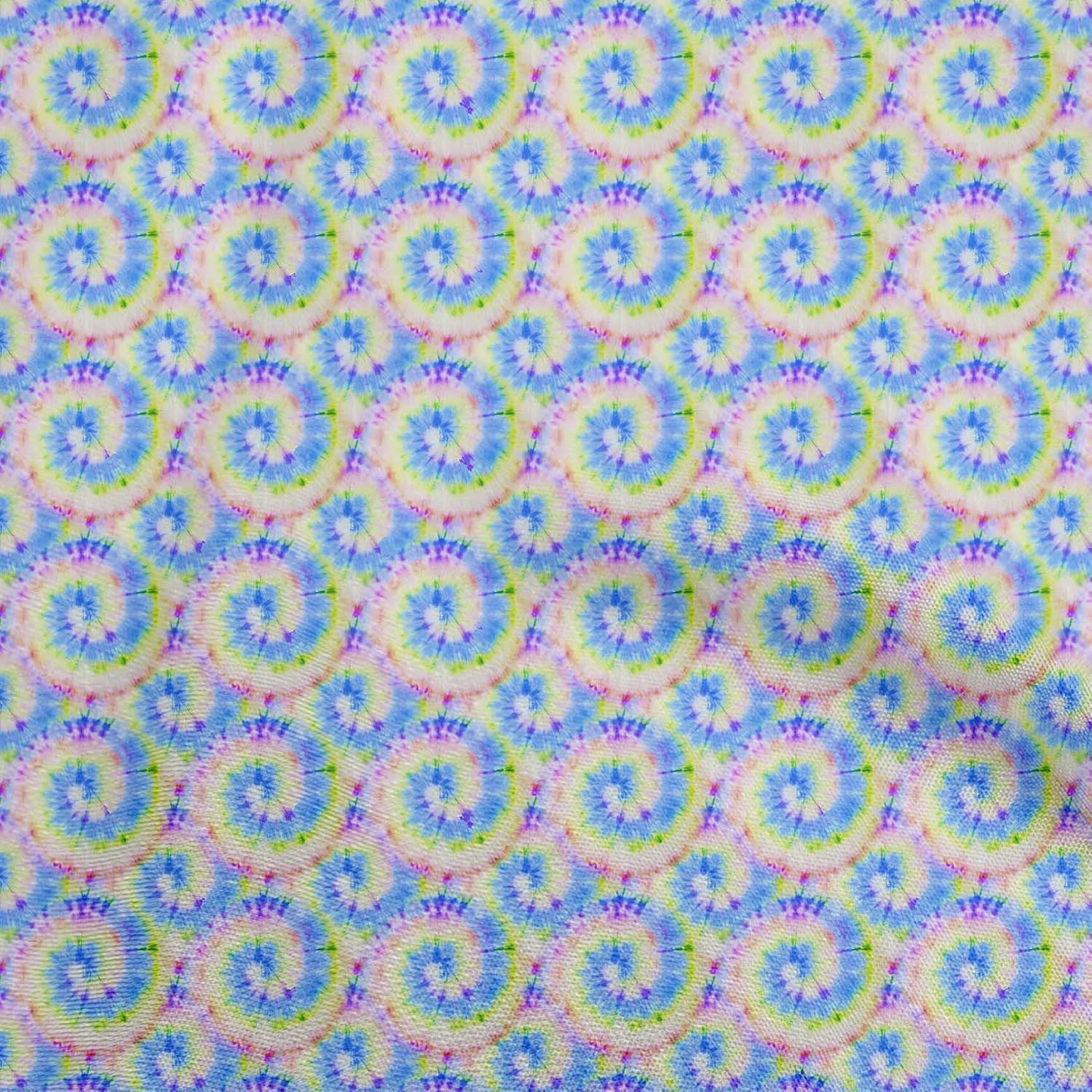 oneOone Polyester Spandex Orange Fabric Tie Dye DIY Clothing Quilting Material Print Fabric by Yard 56 Inch Wide