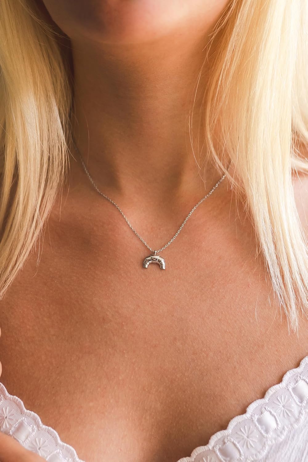 Croissant Shaped Pendant Necklace, Croissant Necklace, Food Jewelry, Croissant Pendant, Bakery Necklace, 925 Silver Jewelry, Pastry Necklace, Pastry Pendant, Gift for All - Image 2