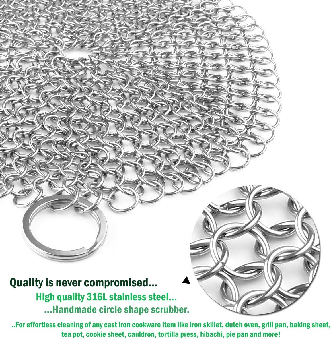 Exсluѕіvе Dіѕсоunt 90% Prісе KitCast The Original 7 Stainless Steel Cast Iron Cleaner Chainmail Scrubber for Cast Iron Pan Pre-Seasoned Pan Dutch Ovens Waffle Iron Wok Cauldron Tortilla Press Hibachi Griddle with eBook (KCC316) Nеw Prоduсt KitCast The Original 7 Stainless Steel Cast Iron Cleaner Chainmail Scrubber for Cast Iron Pan Pre-Seasoned Pan Dutch Ovens Waffle Iron Wok Cauldron Tortilla Press Hibachi Griddle with eBook (KCC316)