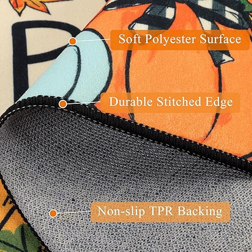 Miniatura 5 de Ileading Tapete de otoño de 32 x 48 pulgadas, tapete de bienvenida lavable antideslizante para puerta delantera, tapete de entrada de cosecha de