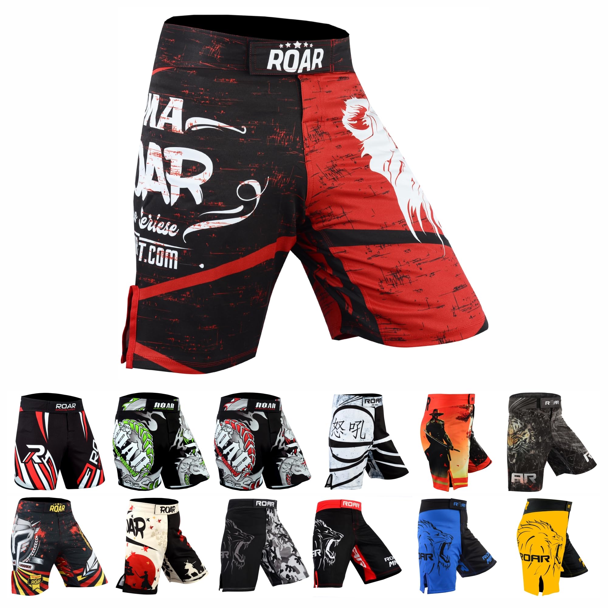 ROAR-INT MMA Fight Shorts Grappling Kickboxing Muay Thai Shorts BJJ Gym Training Running Athletic Wrestling Shorts