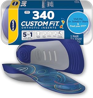 Dr. Scholl’s Custom Fit Orthotics 3/4 Length Arch Support Insoles - Plantar Fasciitis, Heel, Knee & Back Pain Relief for Men/Women, CF340