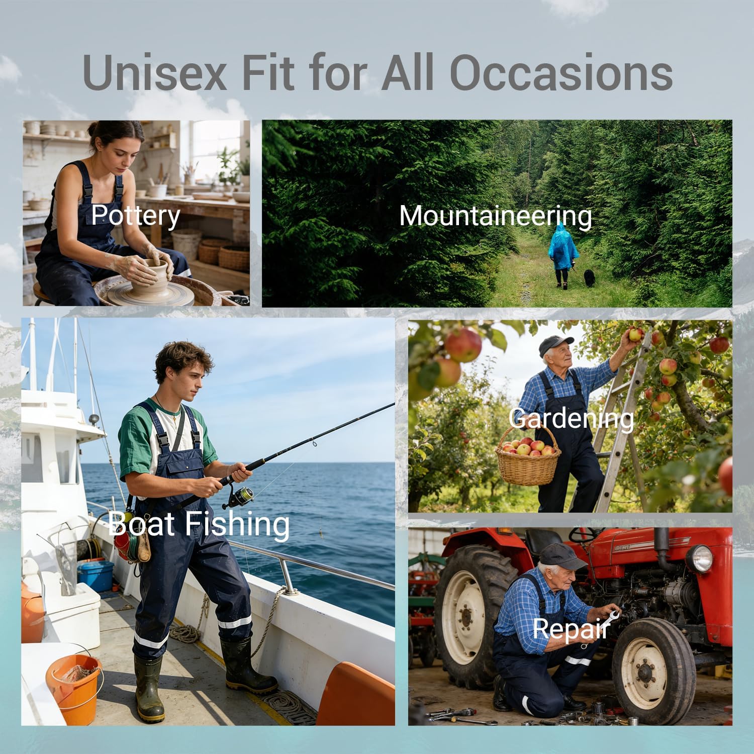 Waterproof Bib Pants for Men Women Lightweight Rain Gear Safety Overalls Outdoor Fishing Trousers - Image 6