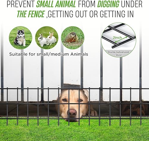 Miniatura 2 de Paquete de 25 vallas de barrera de animales de 24 x 15 pulgadas, valla de barrera subterránea para perros con espacio de picos de 2 pulgadas, valla