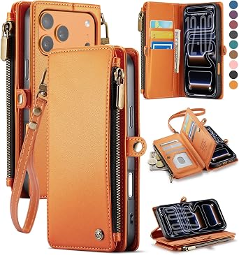 Defencase for iPhone 17 Pro Max Wallet Case with RFID Card Holder, Orange