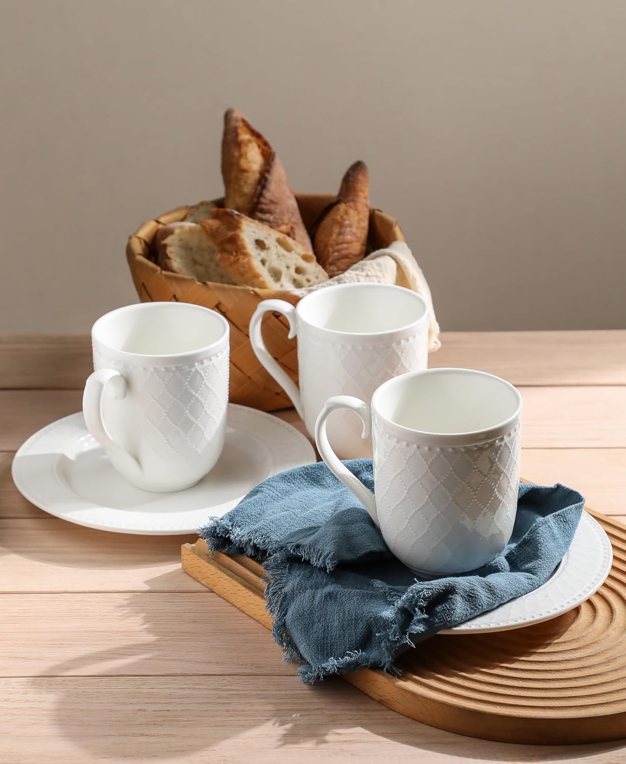 Kanwone Coffee Mugs 16oz, Ceramic Mugs Set, Porcelain Cups with Handle for Latte, Hot Tea, Cappuccino, Mocha, Cocoa, Housewarming Wedding Gift, Microwave and Dishwasher Safe, Set of 4, White - Image 5