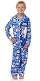INTIMO Frosty the Snowman Boy's Christmas Sleep Collared Button Down Long-Sleeve Pajama Set