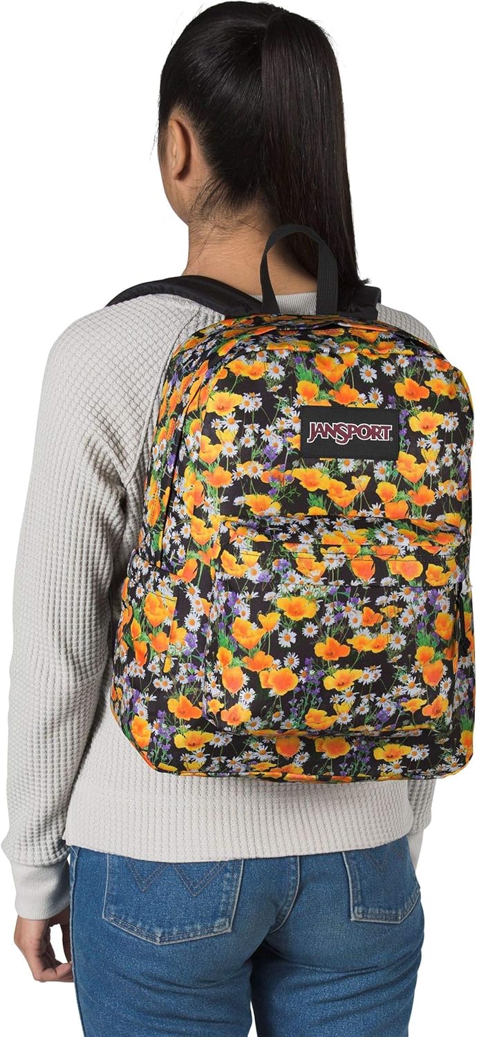 JanSport Superbreak Plus Backpack - Sunshine Poppies