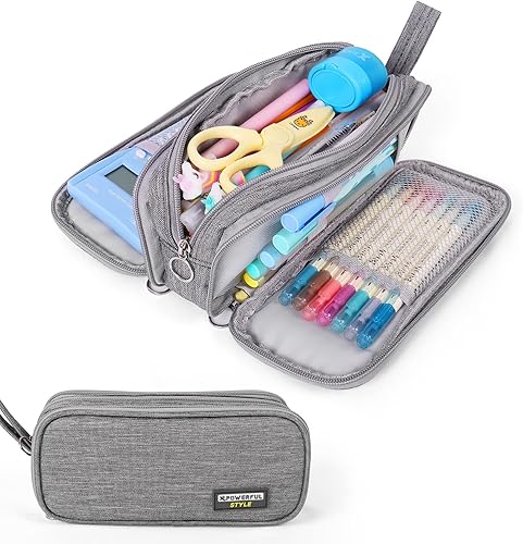 Miniatura 1 de Global Park Estuche de gran capacidad para lápices, bolsa organizadora de artículos de papelería, suministros escolares para estudiantes