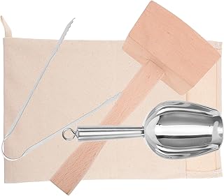 POPETPOP 粉砕袋 ブナ材マレットセット バー用アイスバッグ 粉砕袋と木槌 バーテンダー向け ドリンク対応 1Set