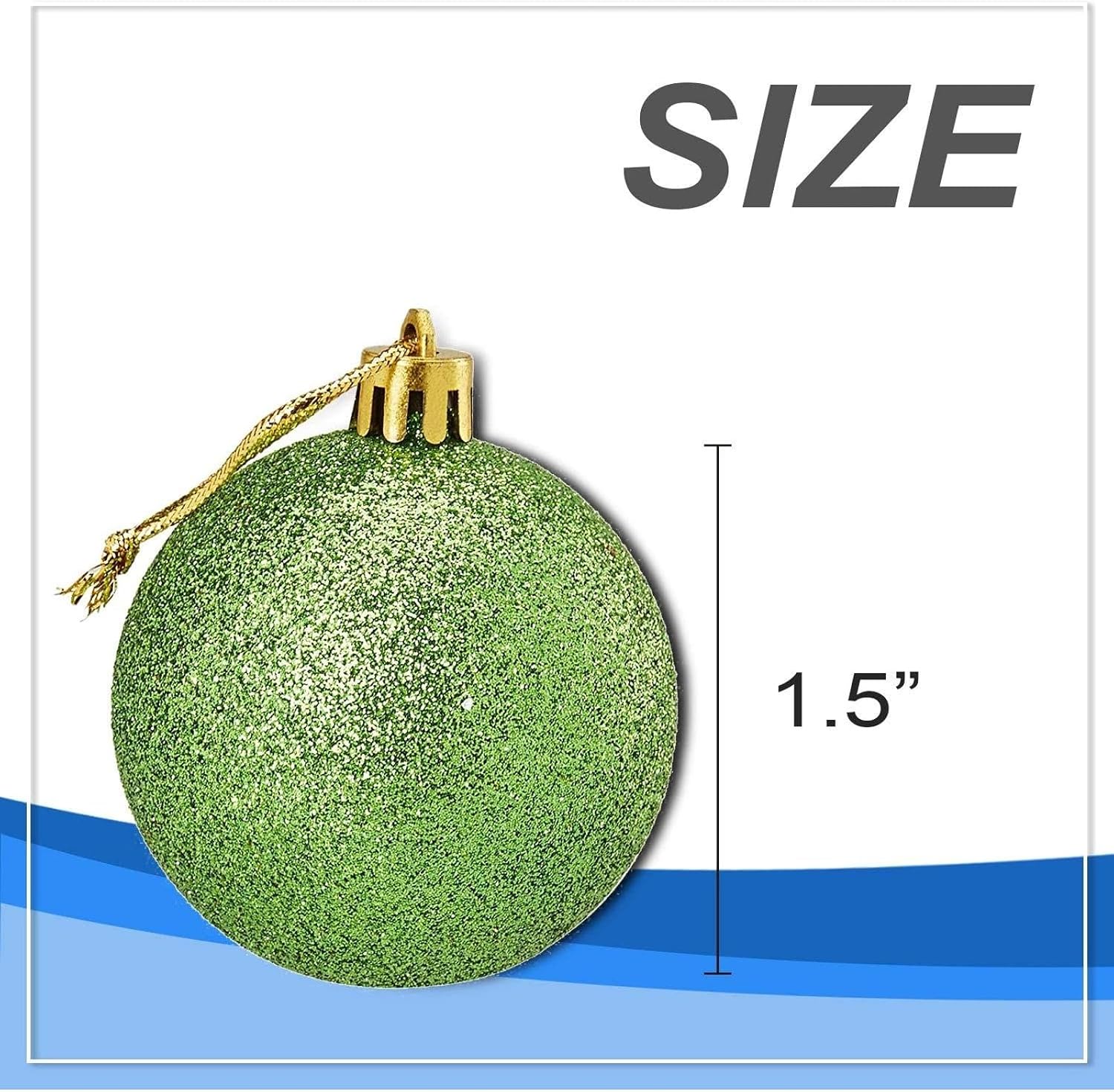 Juvale Mini Shatterproof Glitter Ornaments - Durable Shatterproof Construction - Mini Plastic Christmas Balls - Compact for Christmas Tree Decor - 48-Pack, 1.5", Plastic, Red/Green/Silver