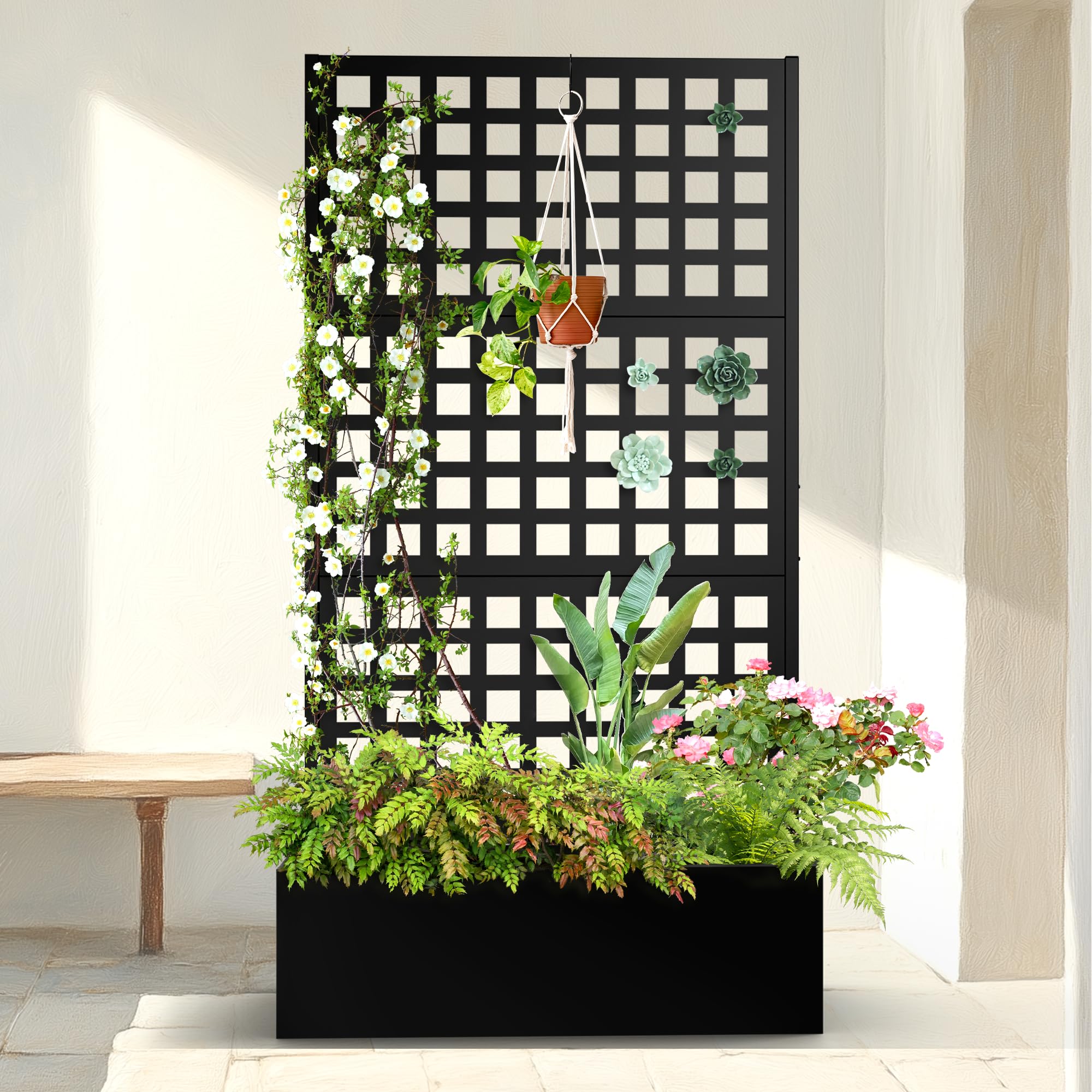 Planter Box Metal Rack Snapklik.com : Metal Planter Box