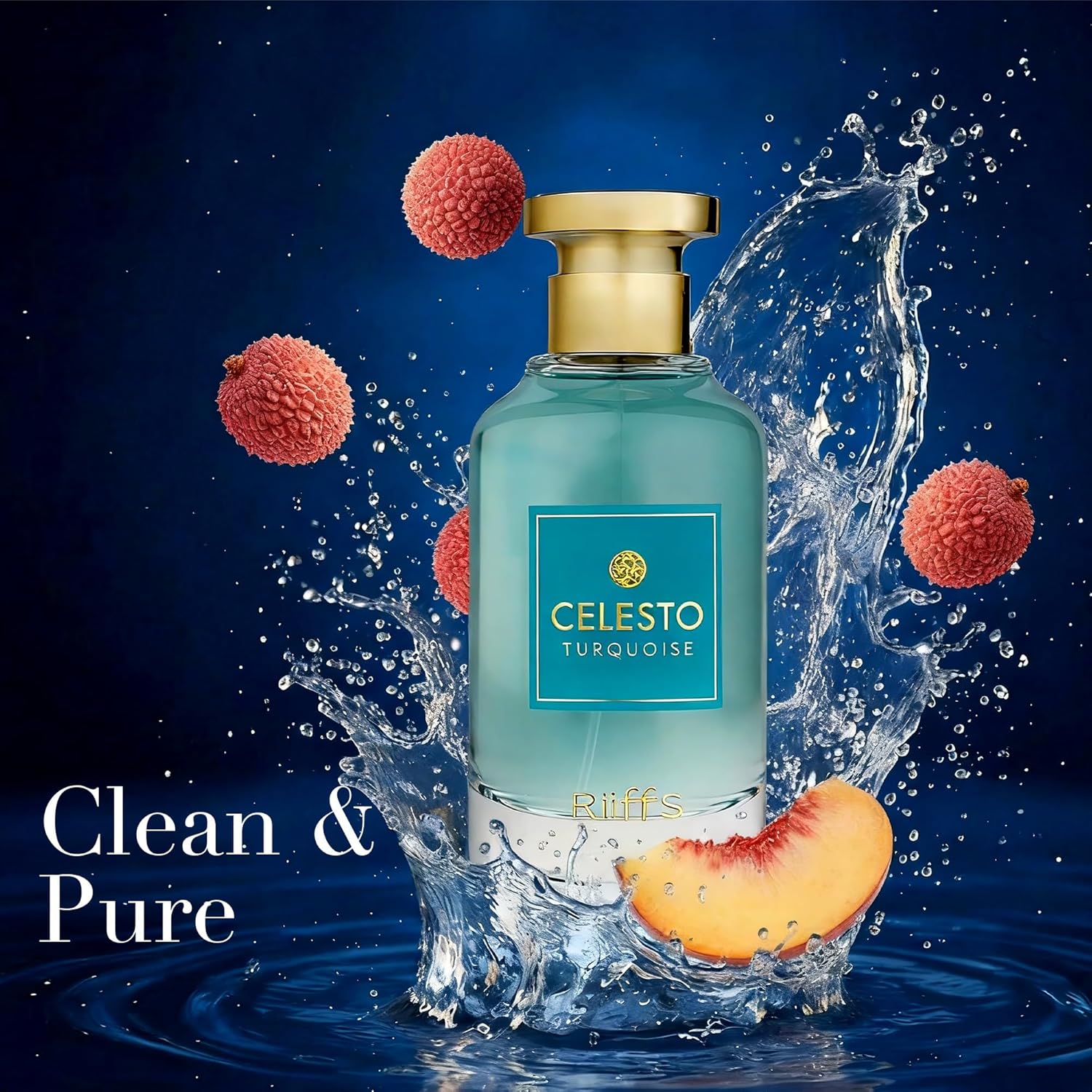 AFLUXE Celesto Turquoise Luxury Cologne for Men - Lavender & Oud Aromatic Elixir-100ml Eau de Parfum - Long Lasting - Versatile Signature - Elite Gift (Celesto Turquoise)