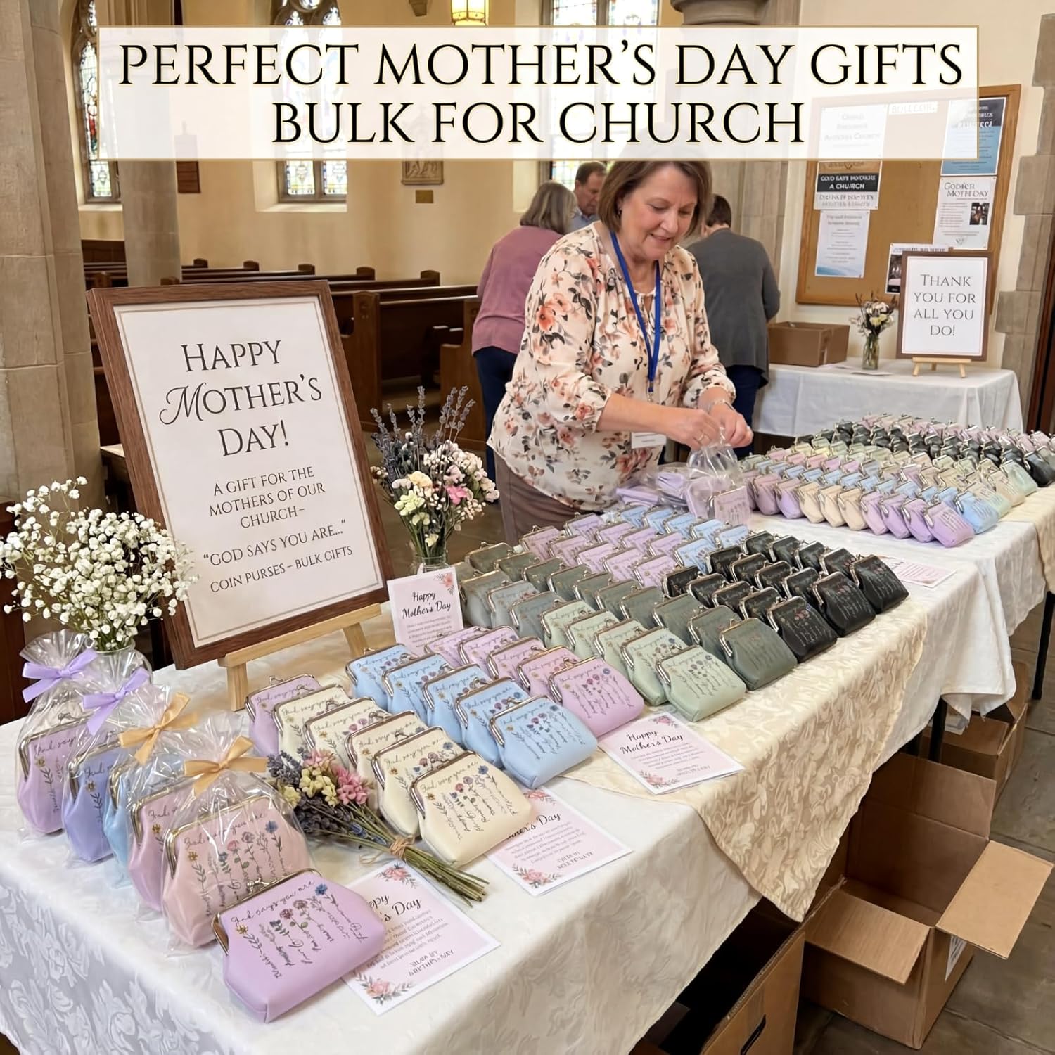 20 Pcs Bulk Mother's Day Church Gifts Christian Gift Bulk for Woman Inspirational Bible Verse Gift God Says You Are—Kiss Lock Coin Purses for Mother Grandmother Sister Ladies Church Party