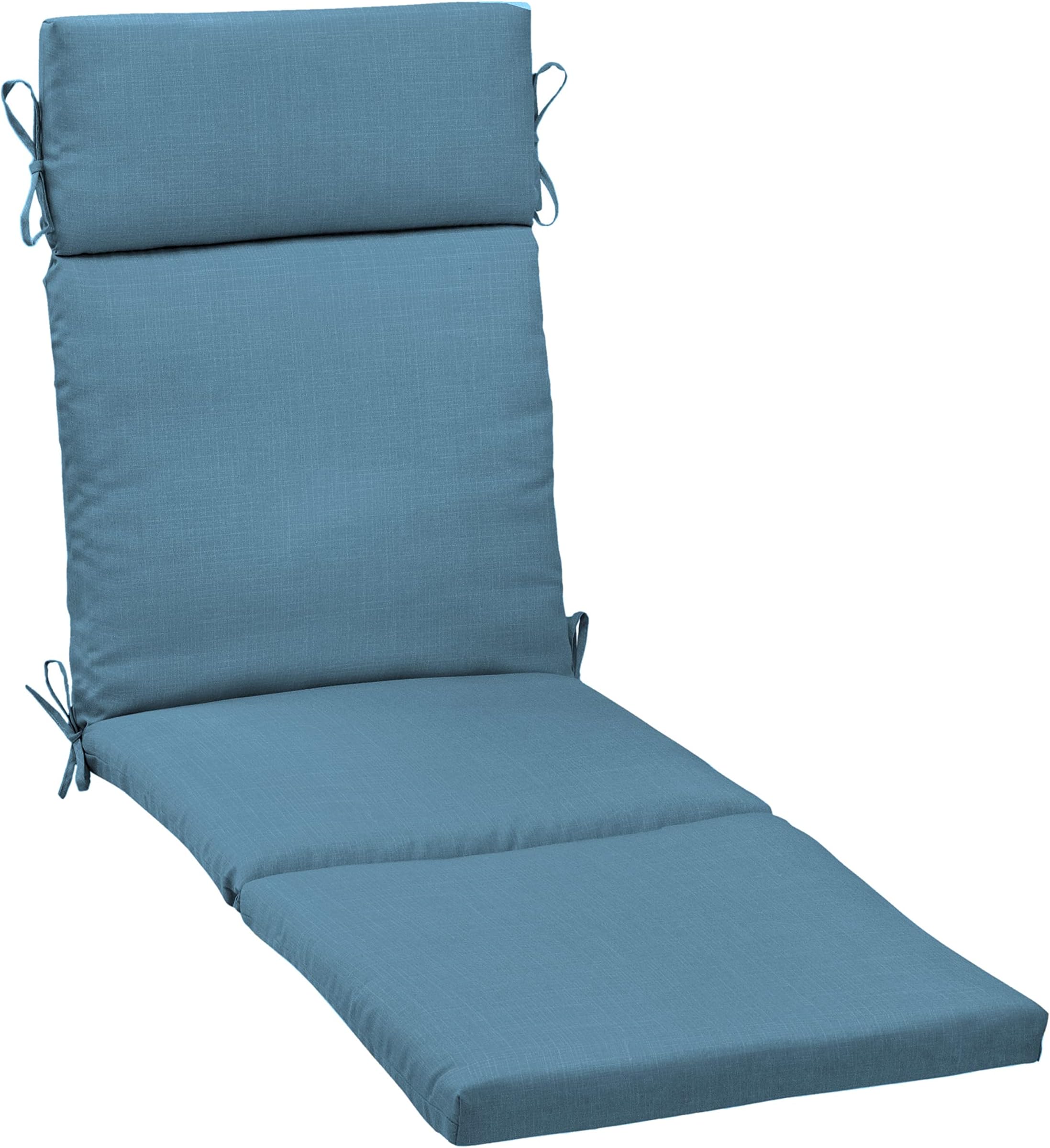Arden Outdoor Chaise Cushion, 21 in x 72 in, Weather-Proof, Rain-Proof, Fade Resistant Patio Cushion for Chaise Lounger French Blue Texture