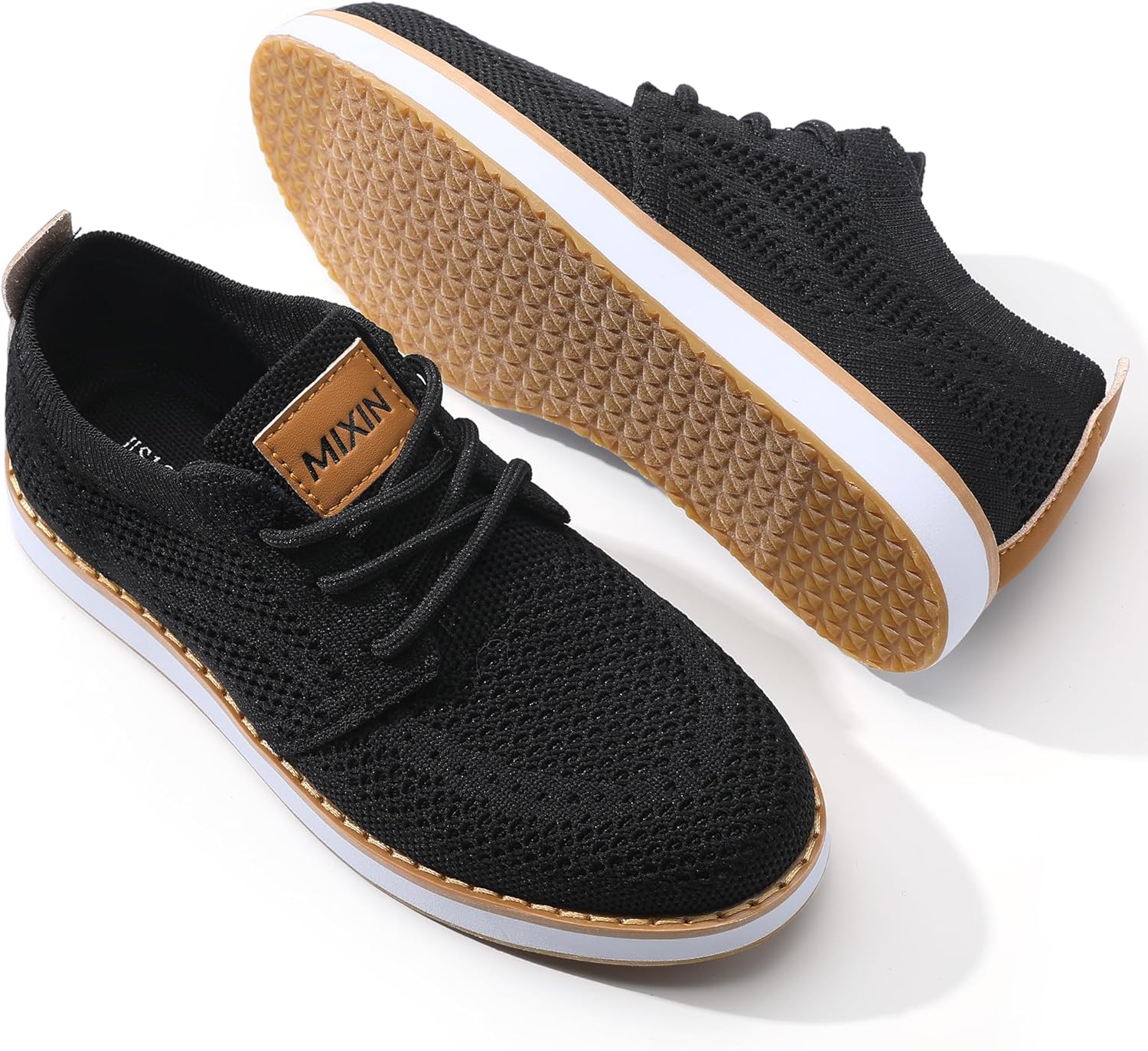 MIXIN Boy's Casual Dress Sneakers Oxfords Mesh Lightweight Breathable Lace-Up Walking Shoes