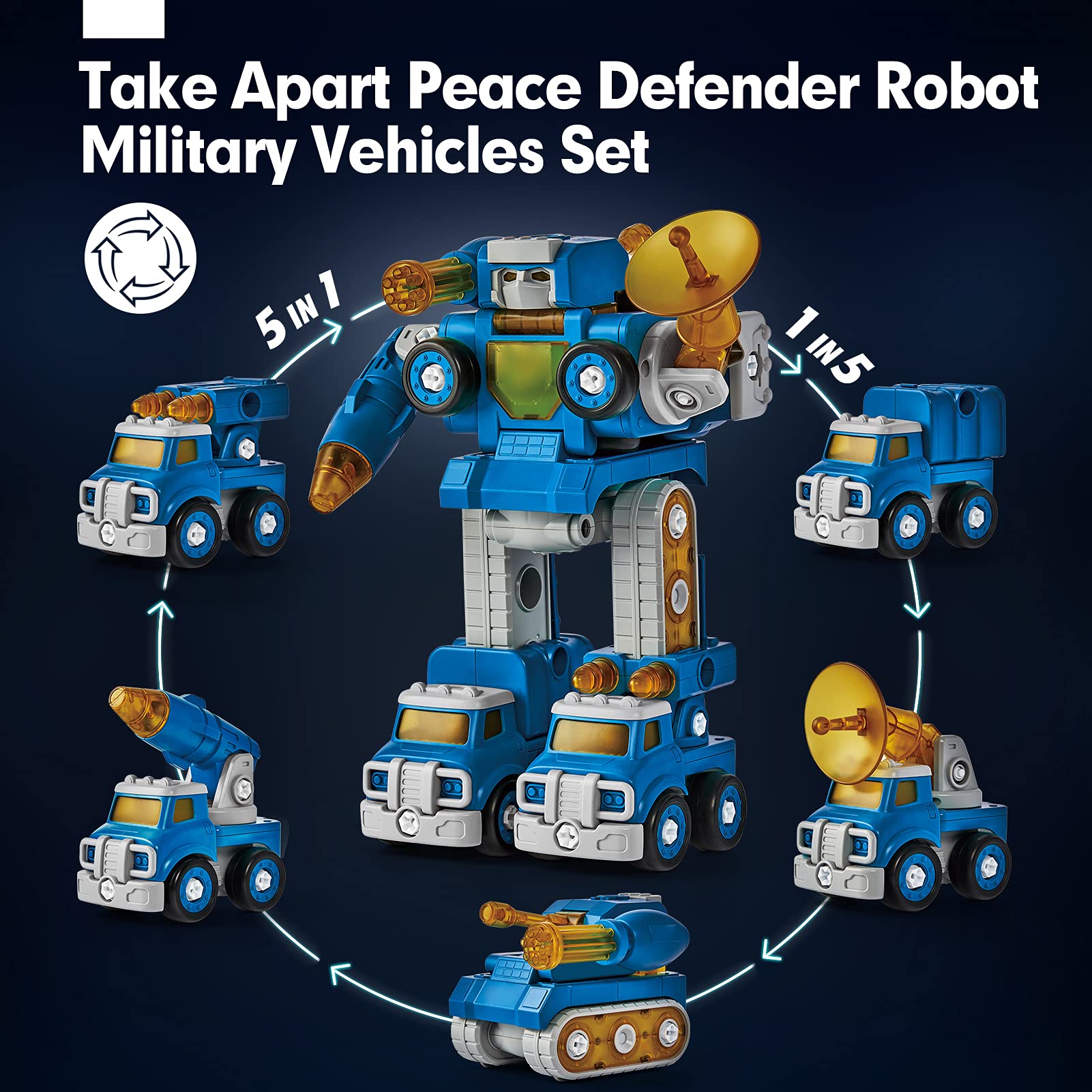 Buy Toys For 5 Year Old Boys 5 In 1 Take Apart Robot Toys For 5 Year