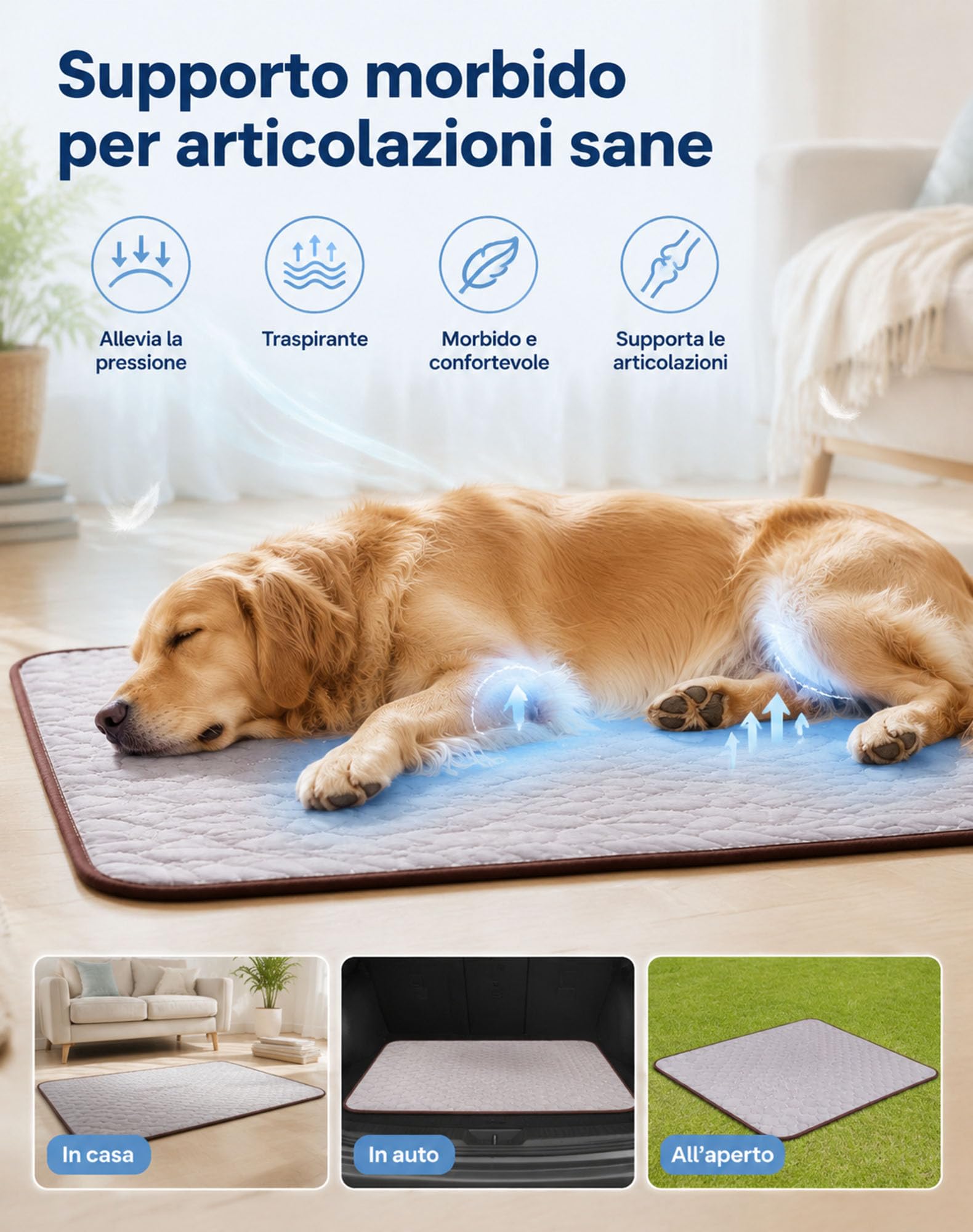 Coolnap Tappetino per Cani, Efficacia Refrigerante 4x (Grigio, XL)