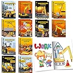 BenLouis 24 Pcs Construction Mini Coloring Books Kids Excavator Theme Party Favors Small Activity Books Bulk for Kids Construction Birthday Goodie Bags Stuffers Return Gifts Classroom Travel