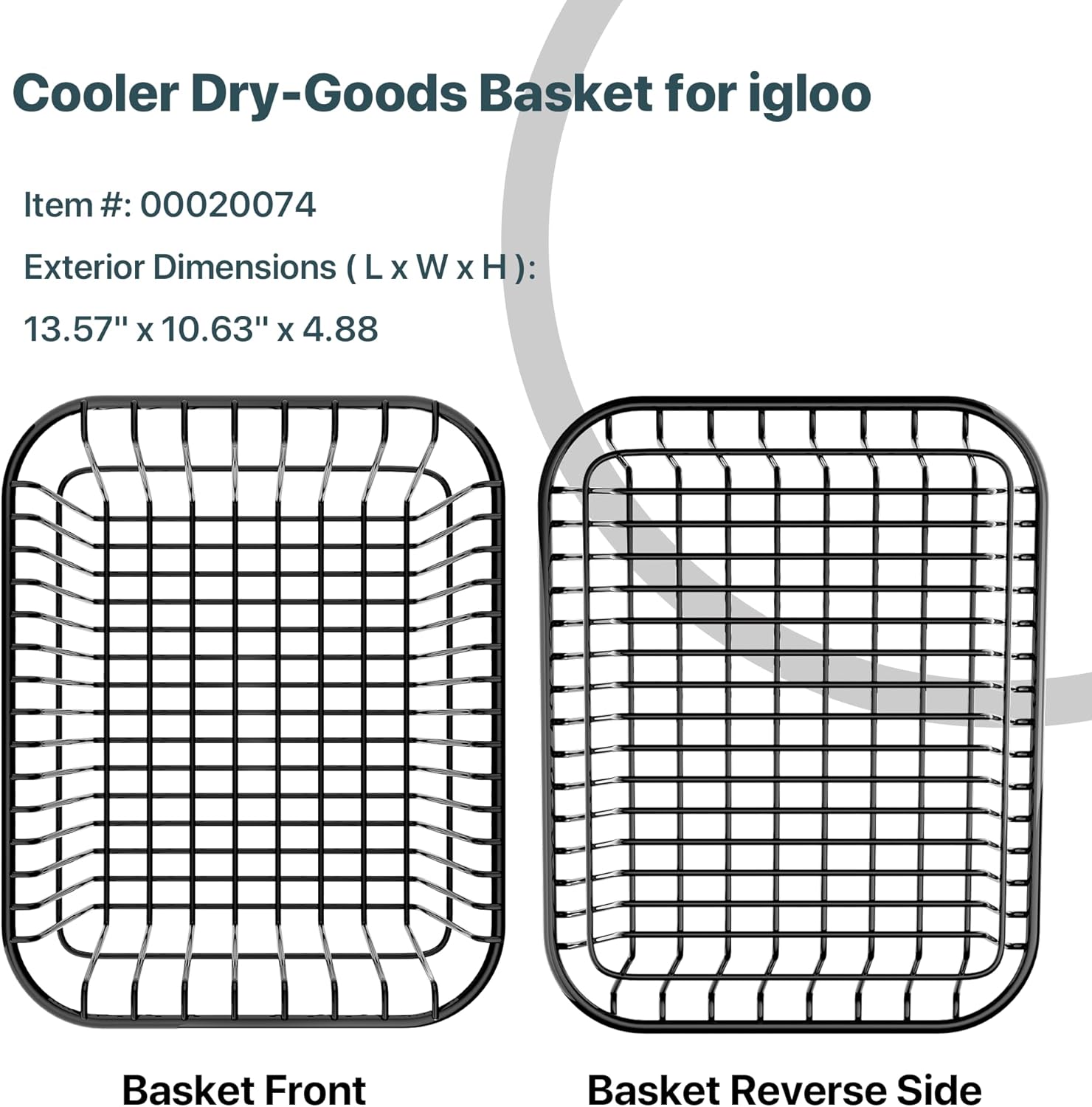 Dry Goods Wire Basket Replacement for Coolers, Compatible with Igloo 70/72/94 Qt Models, Cooler Storage Organizer