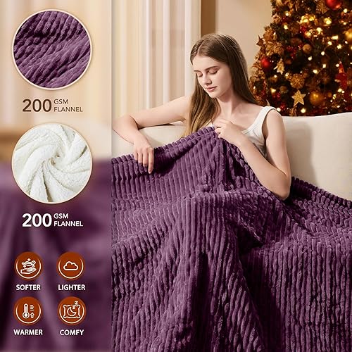 Vista 261 de Homemate Manta térmica eléctrica de 50 x 60 pulgadas, manta térmica de 1/2/4/6/8 horas de apagado automático, 10 niveles de calor, protección contra