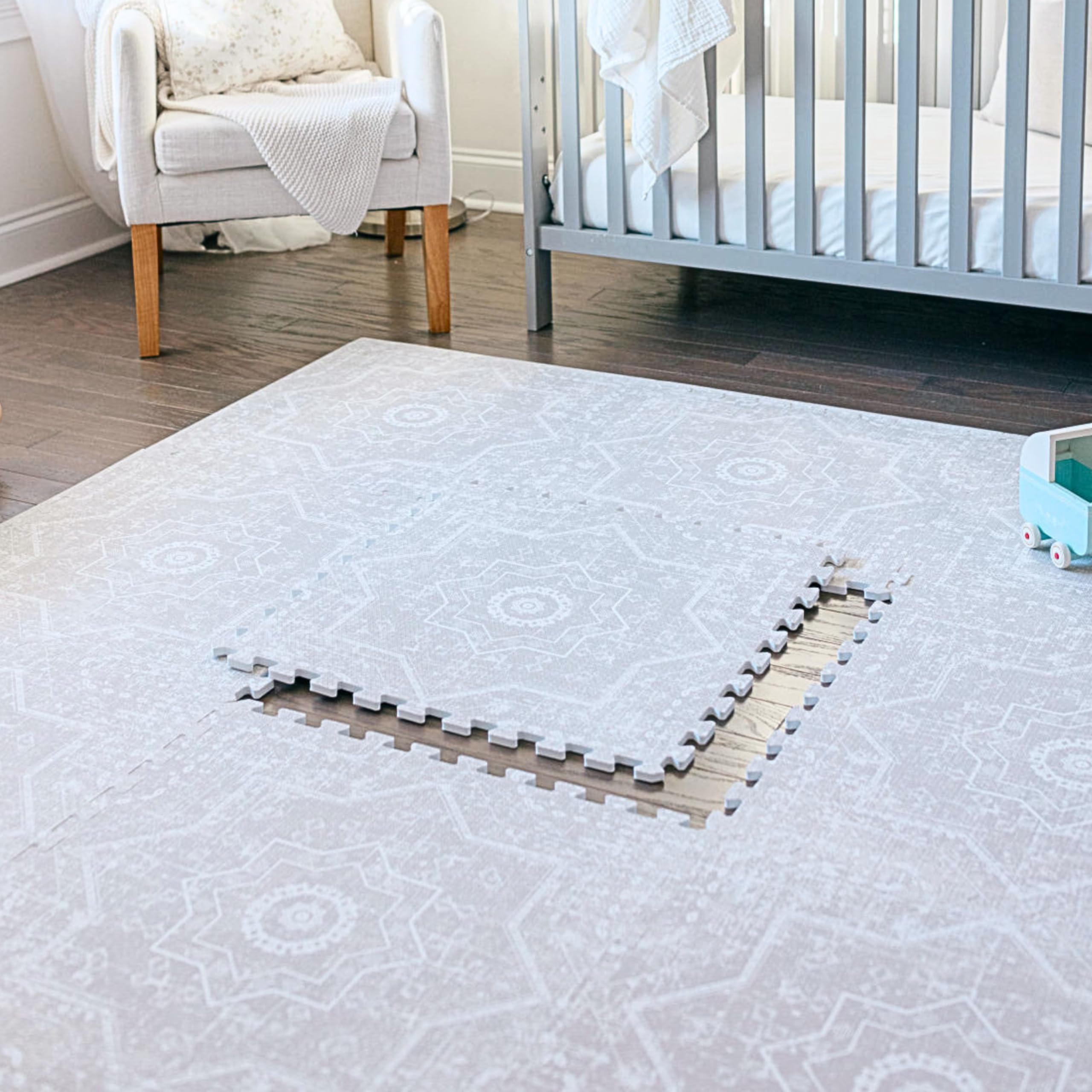 Little Landings Babyspielmatten für den Boden - Layla (1,2 x 1,8 m) - Premium EVA-Schaum Spielmatte für Babys und Kleinkinder - Perfekt für Bauchzeit, Krabbeln, Spielzimmer, stilvoll und komfortabel