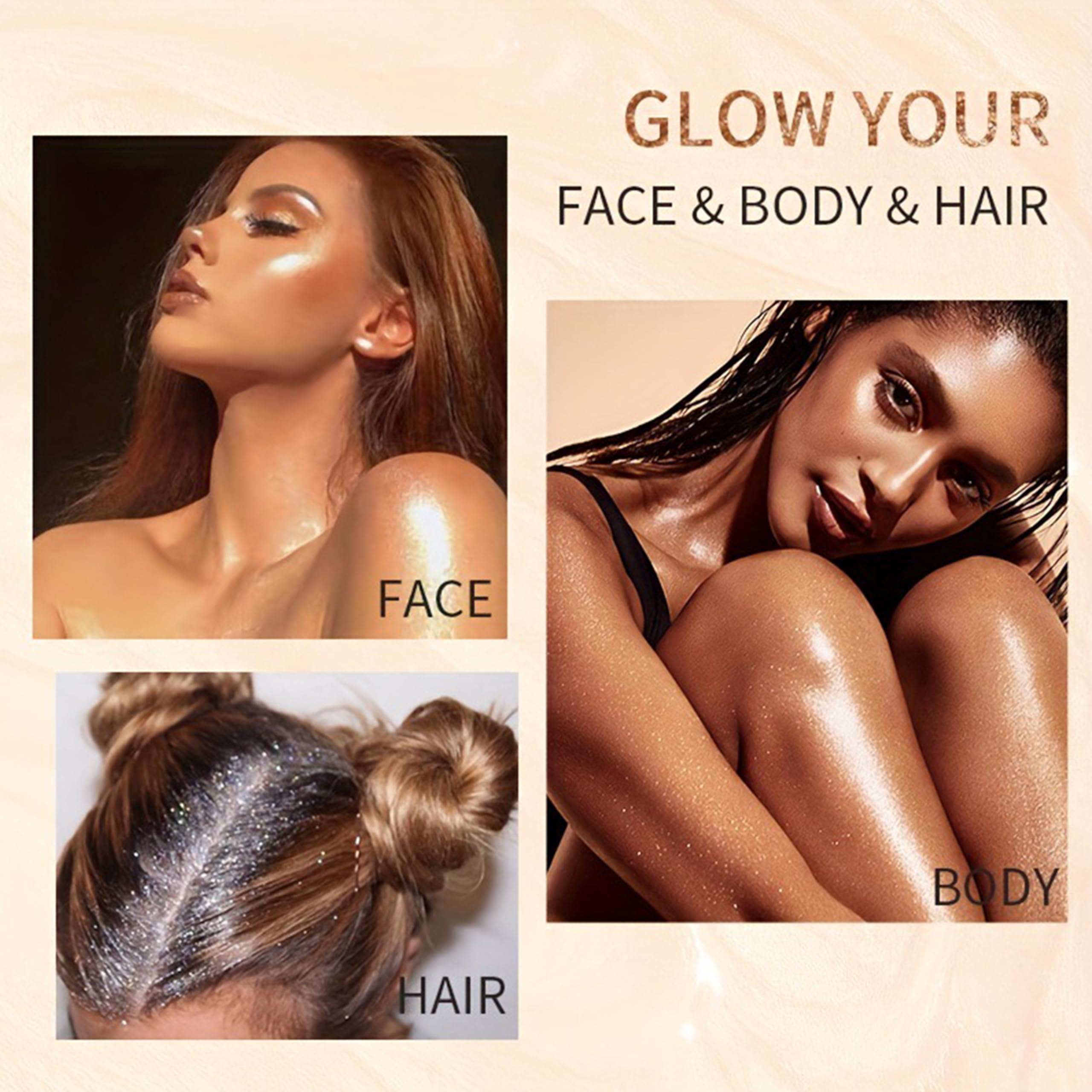 Glow Body Glitter Impermeabile Brillantini Brillantini Glitter Spray Per Viso Capelli E Corpo, Nebbia Ultra Fine Copertura Uniforme, Festival Brillante Trucco Brillante