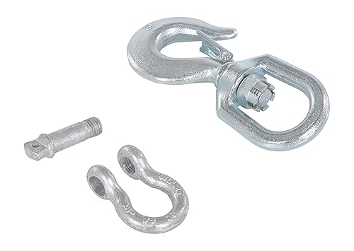Vestil HOOK-S-4 Gancho giratorio de acero con grillete de 4,000 libras. Capacidad Plata