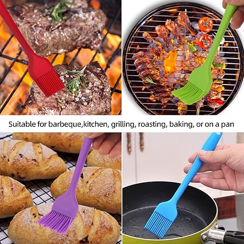 Miniatura 7 de 6 piezas Cualork - Cepillo de silicona para untar y repostar, cepillos de silicona resistentes al calor, cepillo de cocina premium para salsa,