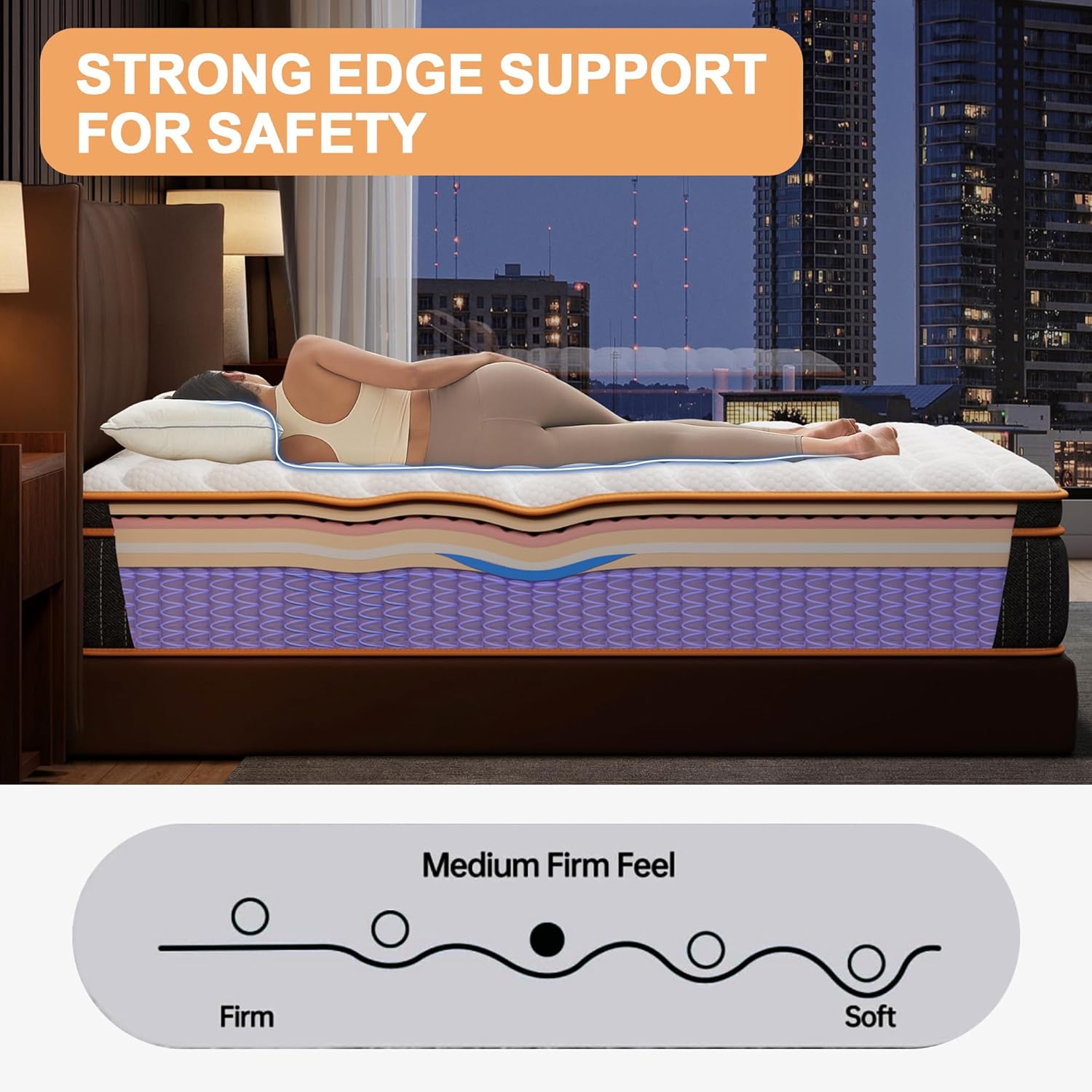 King Size Mattress 12 Inch, Hybrid Mattress King Size, Memory Foam and Individual Pocket Springs for Pressure Relief & Motion Isolation, Fiberglass-Free, CertiPUR-US Certified, 365-Night Trial