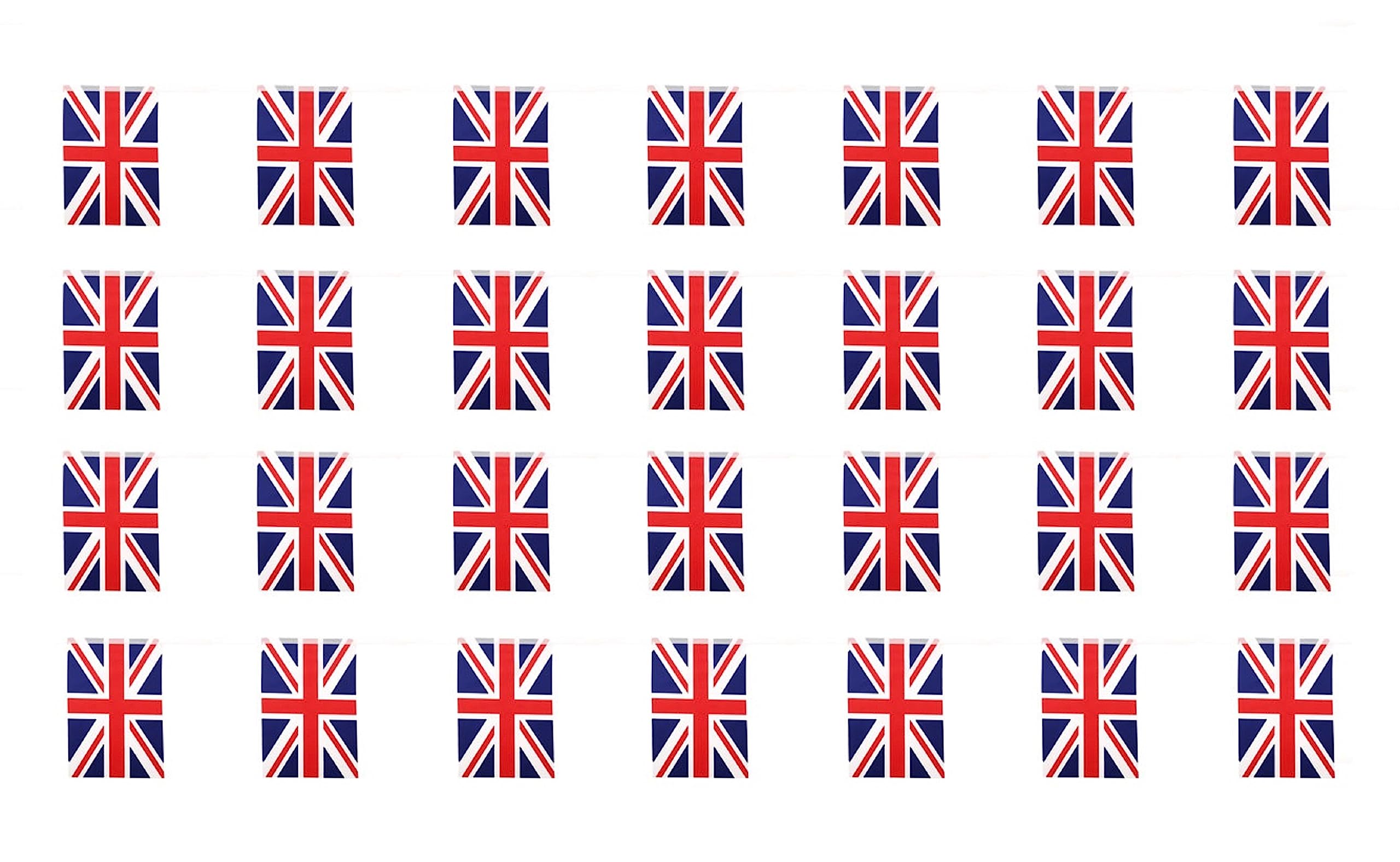 10 X 10m/33ft Union Jack Bunting Banner with 25 Rectangular Fabric Flags for Festival Party Decorations National Celebrations — image 1
