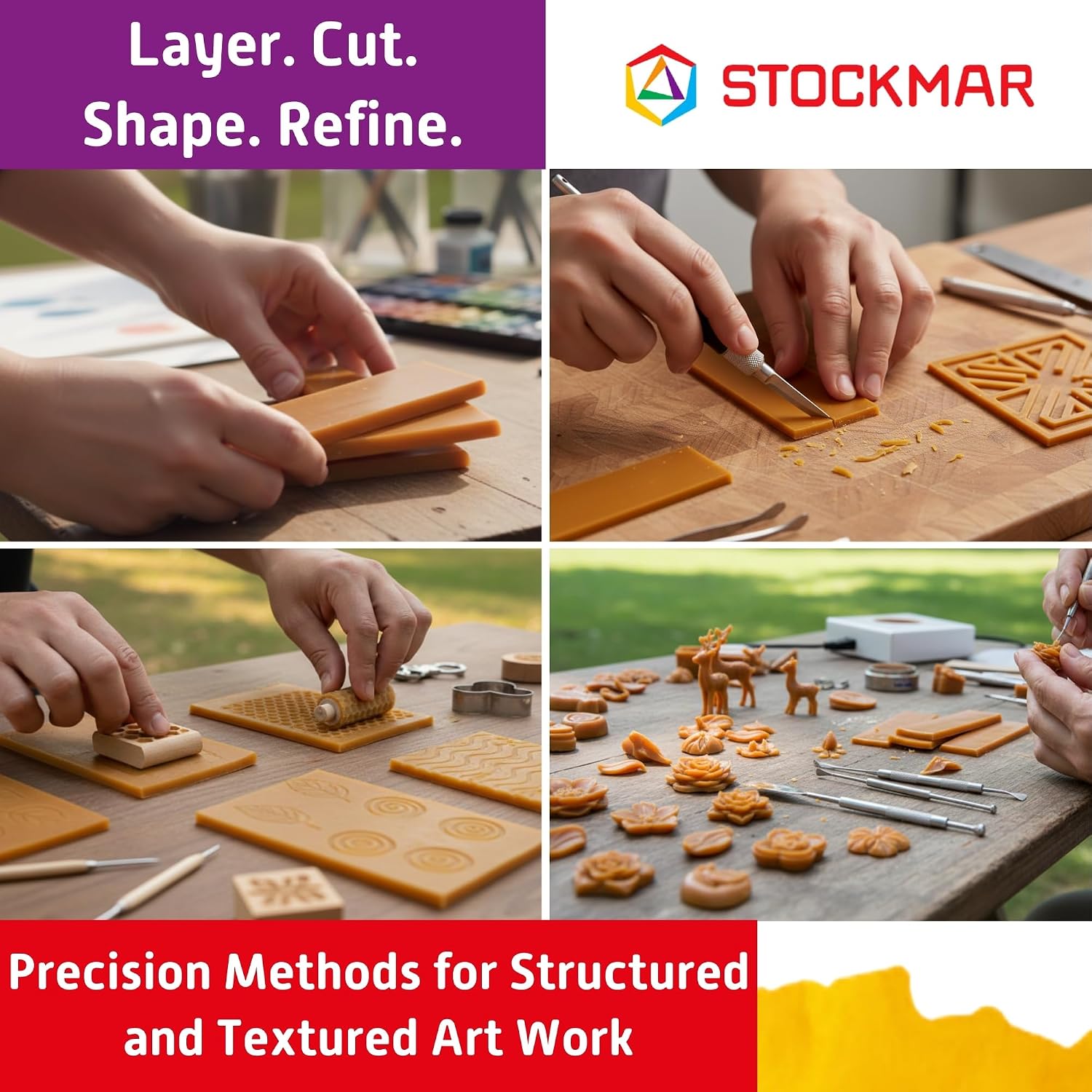 Stockmar Modelling Beeswax Sheets – 3 Sheets of Natural Color for Creative Sculpting, Handwork, Artistic Designs, and Shaping – Malleable Beeswax Arts and Crafts Supplies for Artists image 5